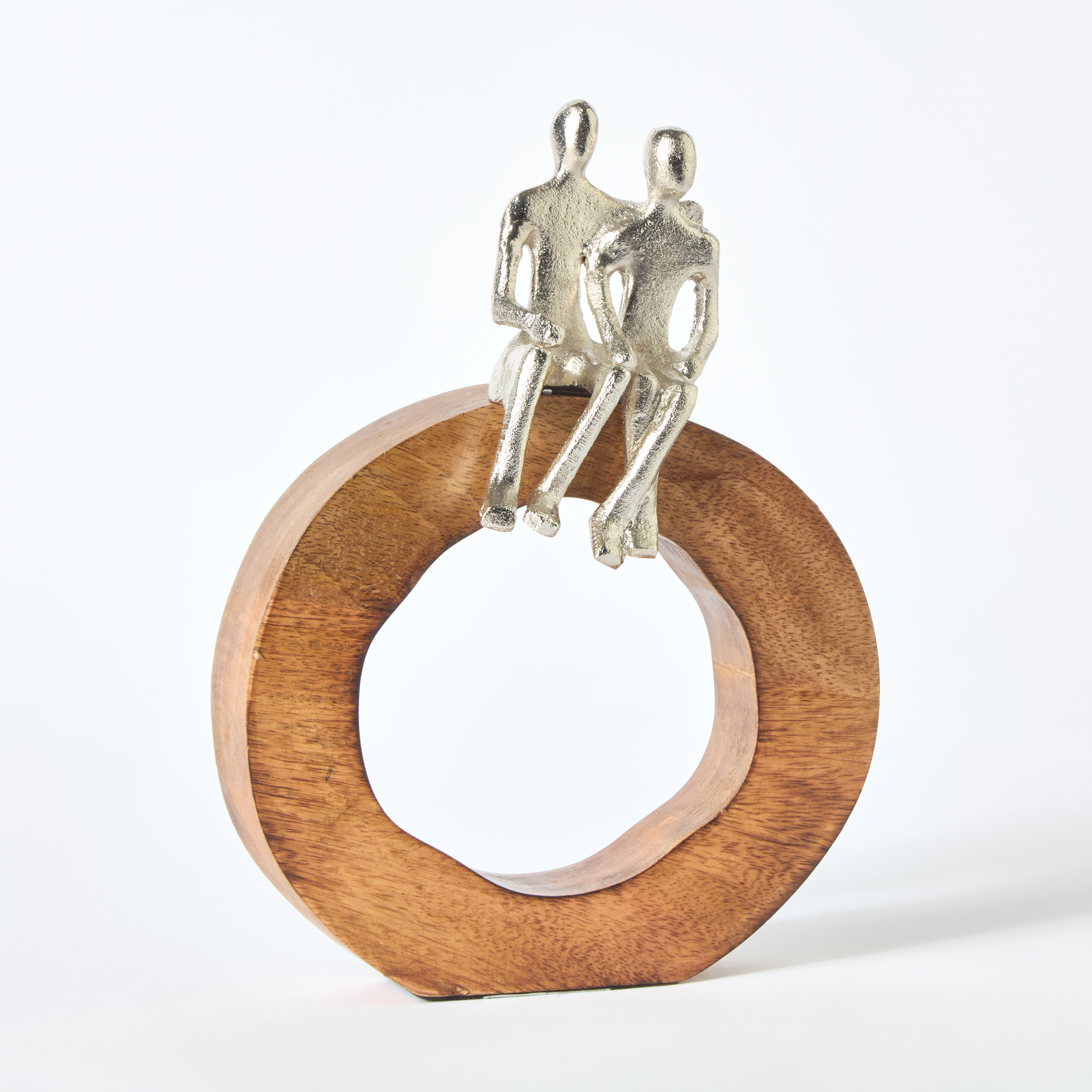 Odin Aluminum Couple Sculpture with Wooden Base - 20x5x24 cm-hbxhomeware-homedecor-figurinesandornaments-image-5