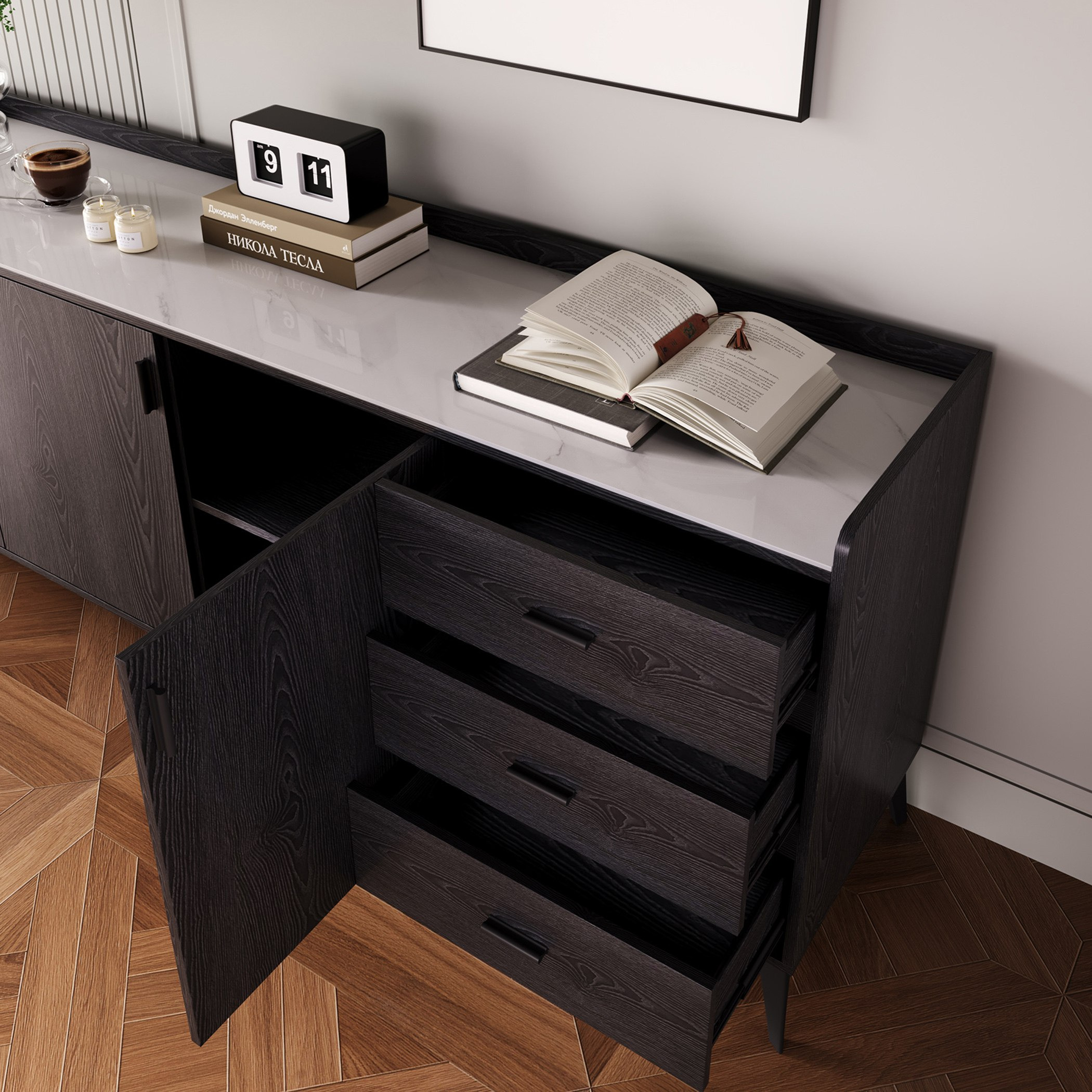 Marwell 2 Metre 3-Door Sintered Stone Top Large Sideboard with 3 Drawers-hbxfurniture-diningroom-buffetsandsideboards-image-3