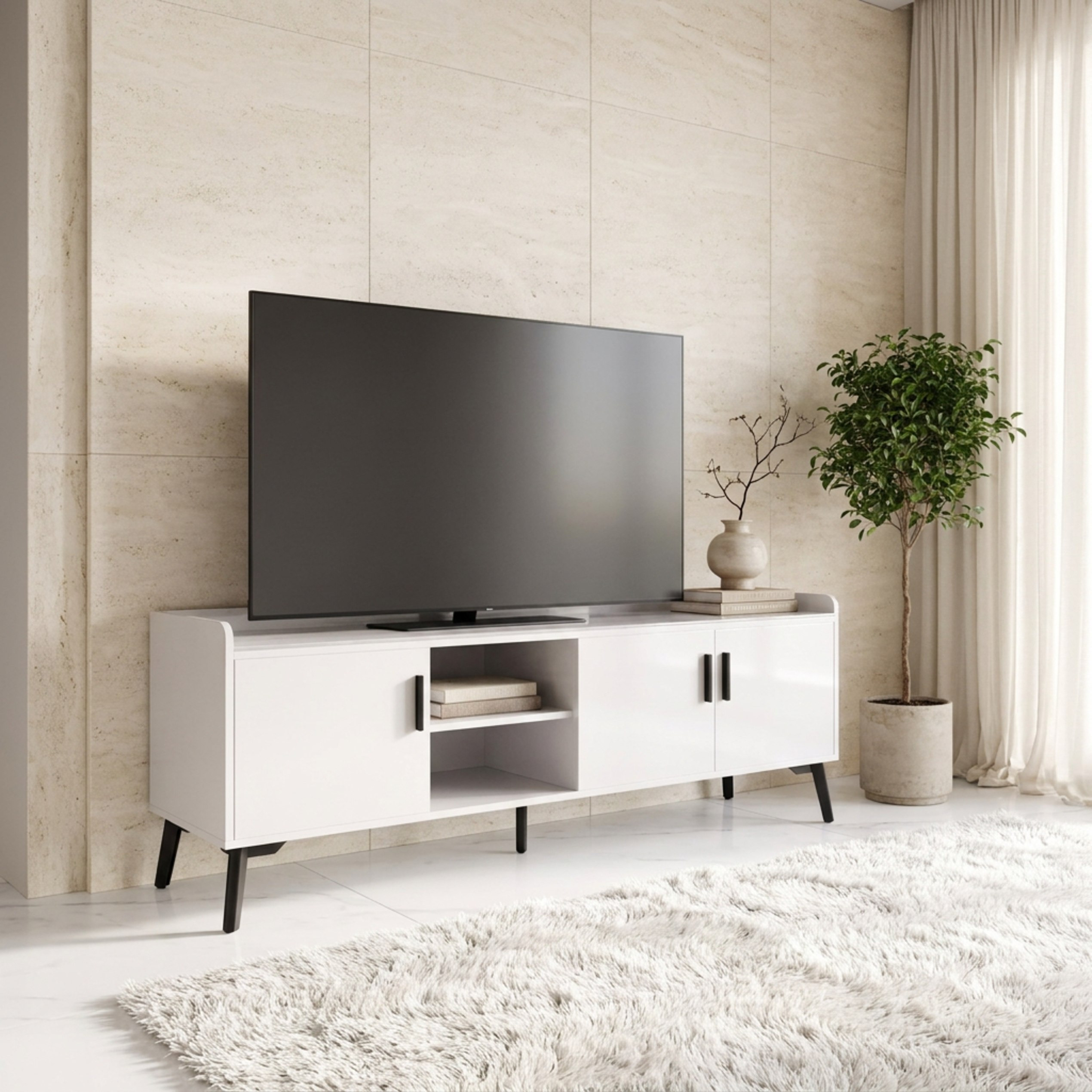 وحدة تلفزيون 1.5 متر مع سطح حجر ملبد للأجهزة حتى 65 بوصة من مارويل-hbxlivingroom-mediaunitsandstorage-tvunits-image-1
