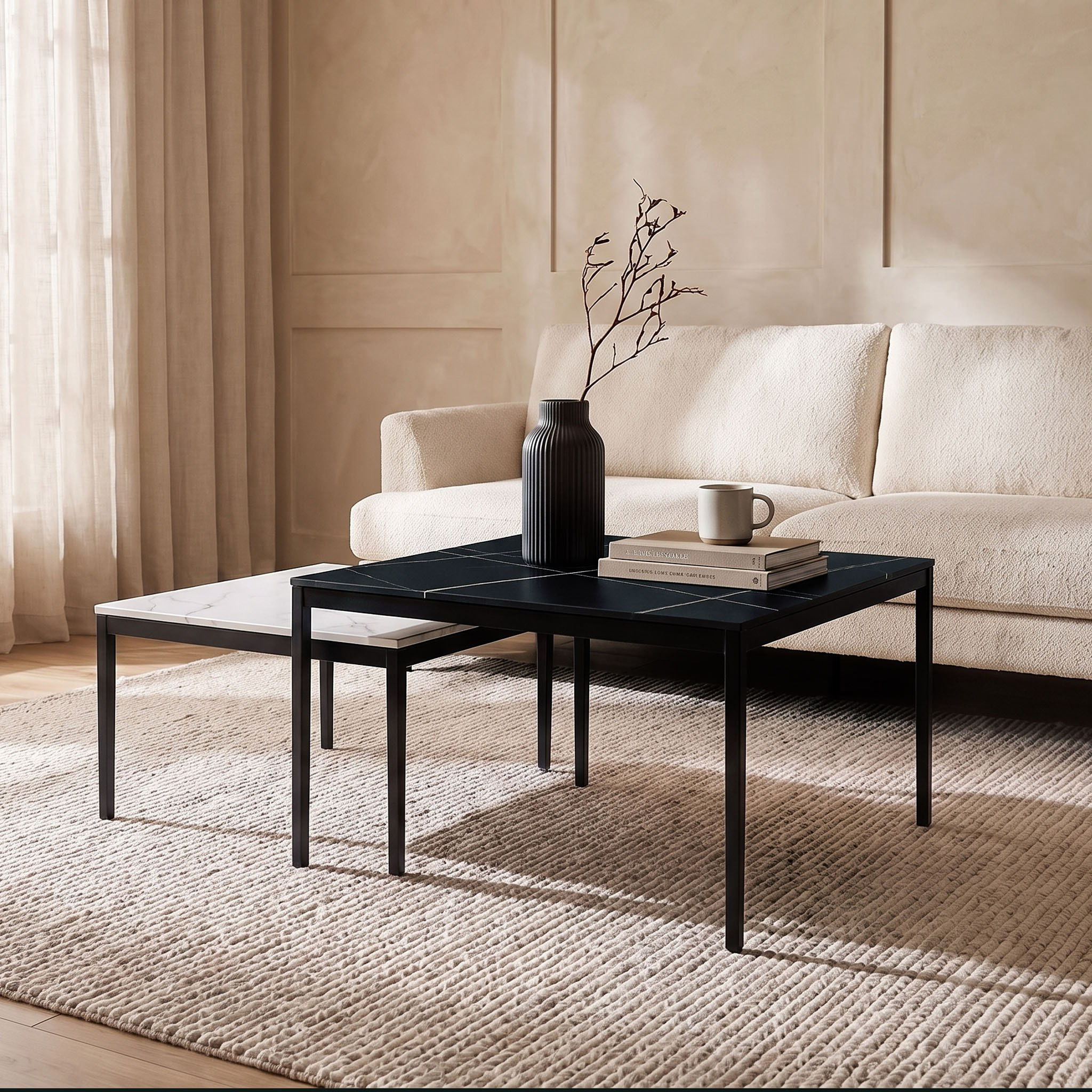 طاولة قهوة مربعة من الحجر الملبد من بارون - طقم من قطعتين-PROMO_HB_UAE_HBX10_280126-image-1