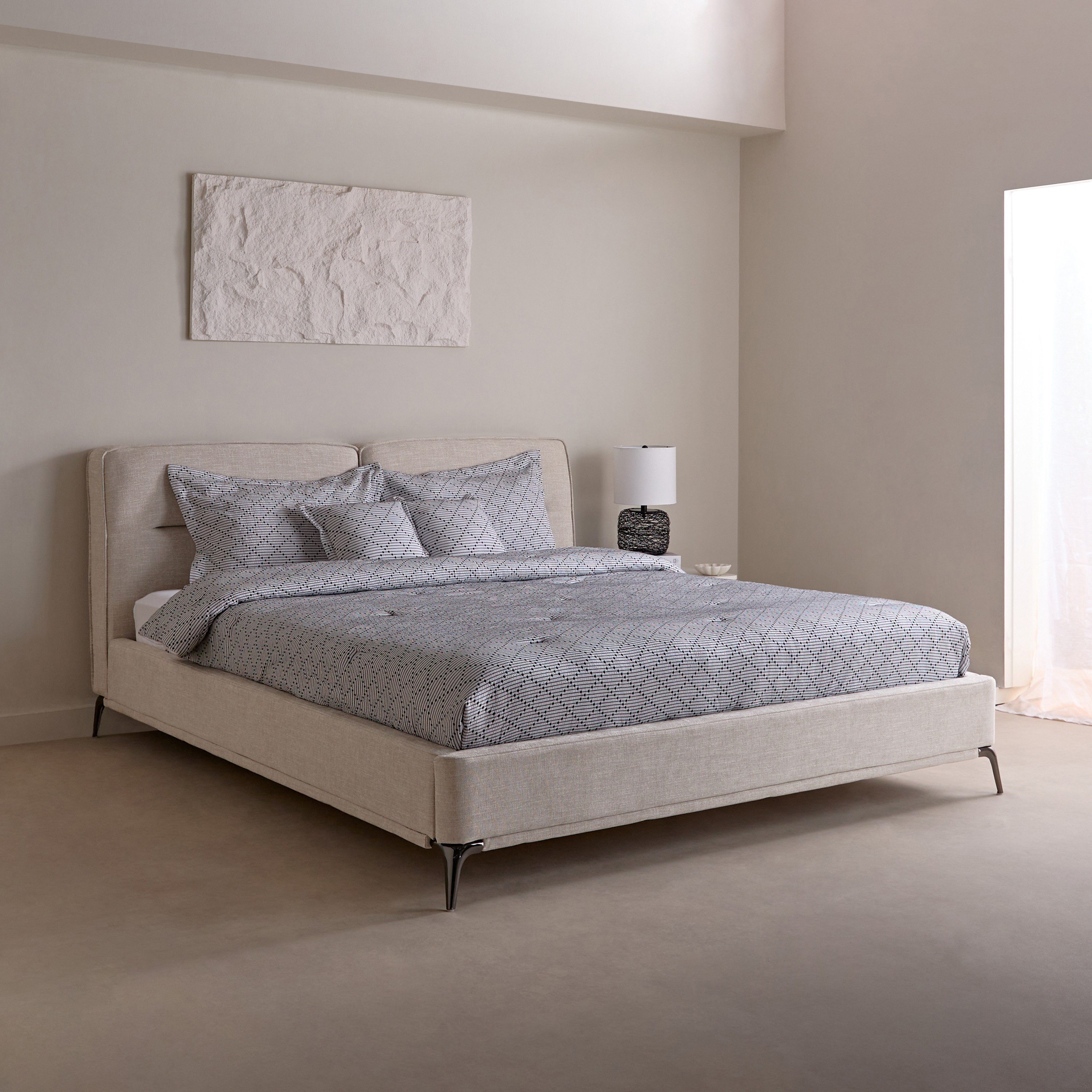 Marwell Carina Upholstered Queen Bed - 160x200 cm-hbxbedroom-bedsandbedsets-beds-queen-image-1