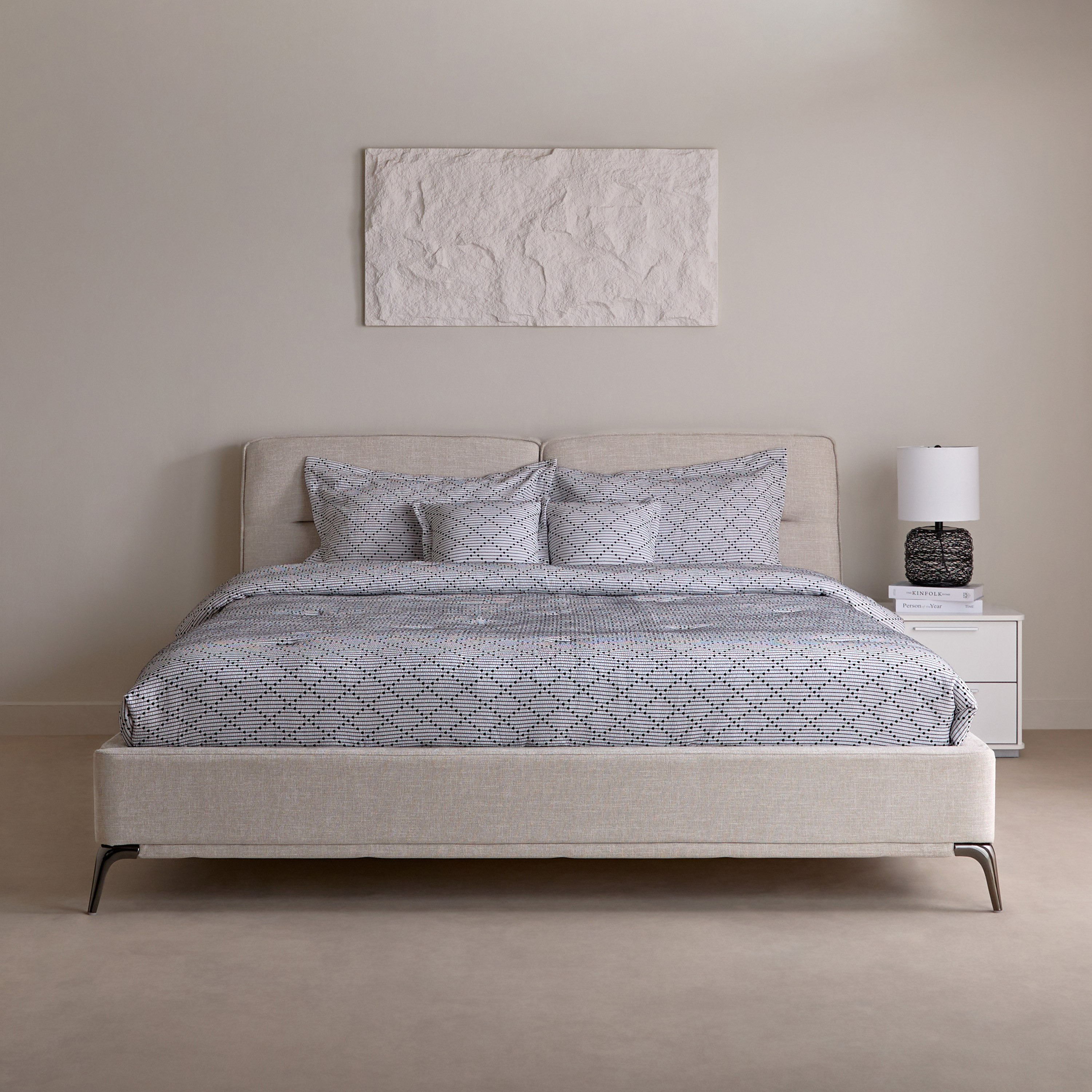Marwell Carina Upholstered Queen Bed - 160x200 cm-hbxbedroom-bedsandbedsets-beds-queen-image-2