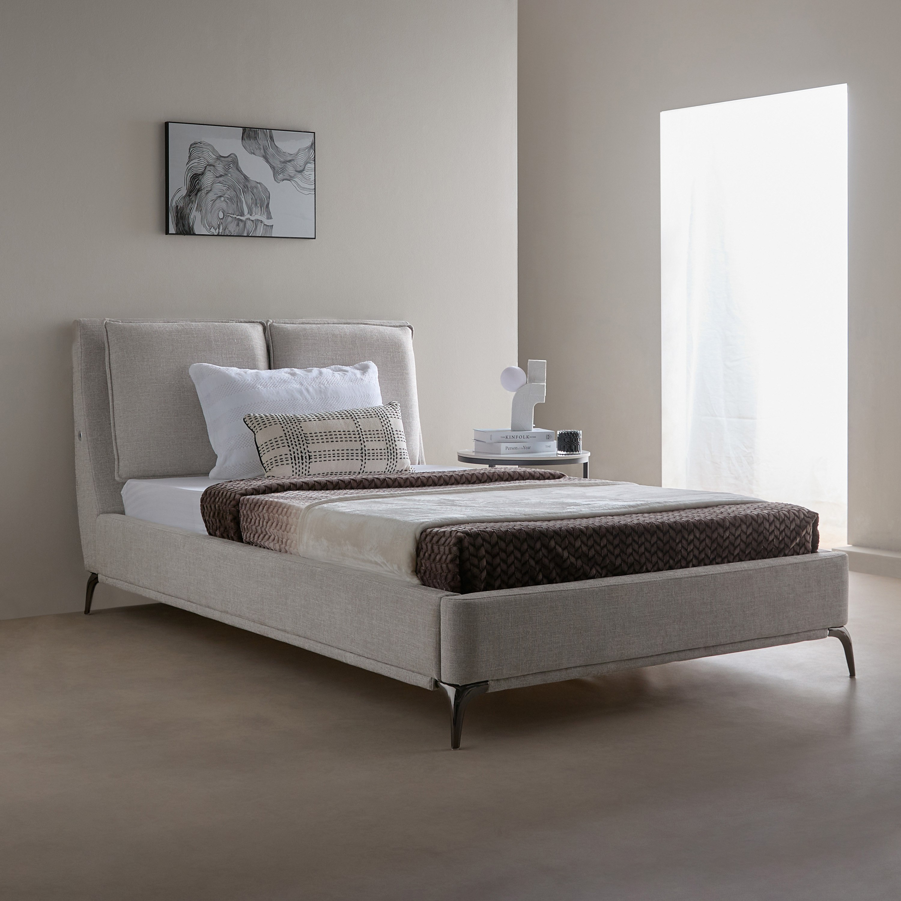سرير توين منجد من مارويل ليرا سمارت - 120x200 سم-hbxbedroom-bedsandbedsets-upholsteredbeds-twin-image-1