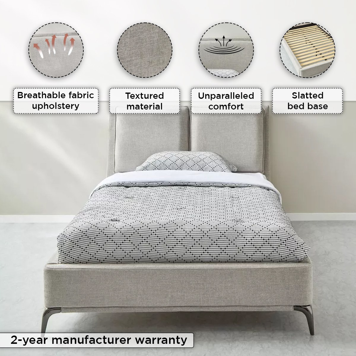 سرير توين منجد من مارويل ليرا سمارت - 120x200 سم-hbxbedroom-bedsandbedsets-upholsteredbeds-twin-image-5