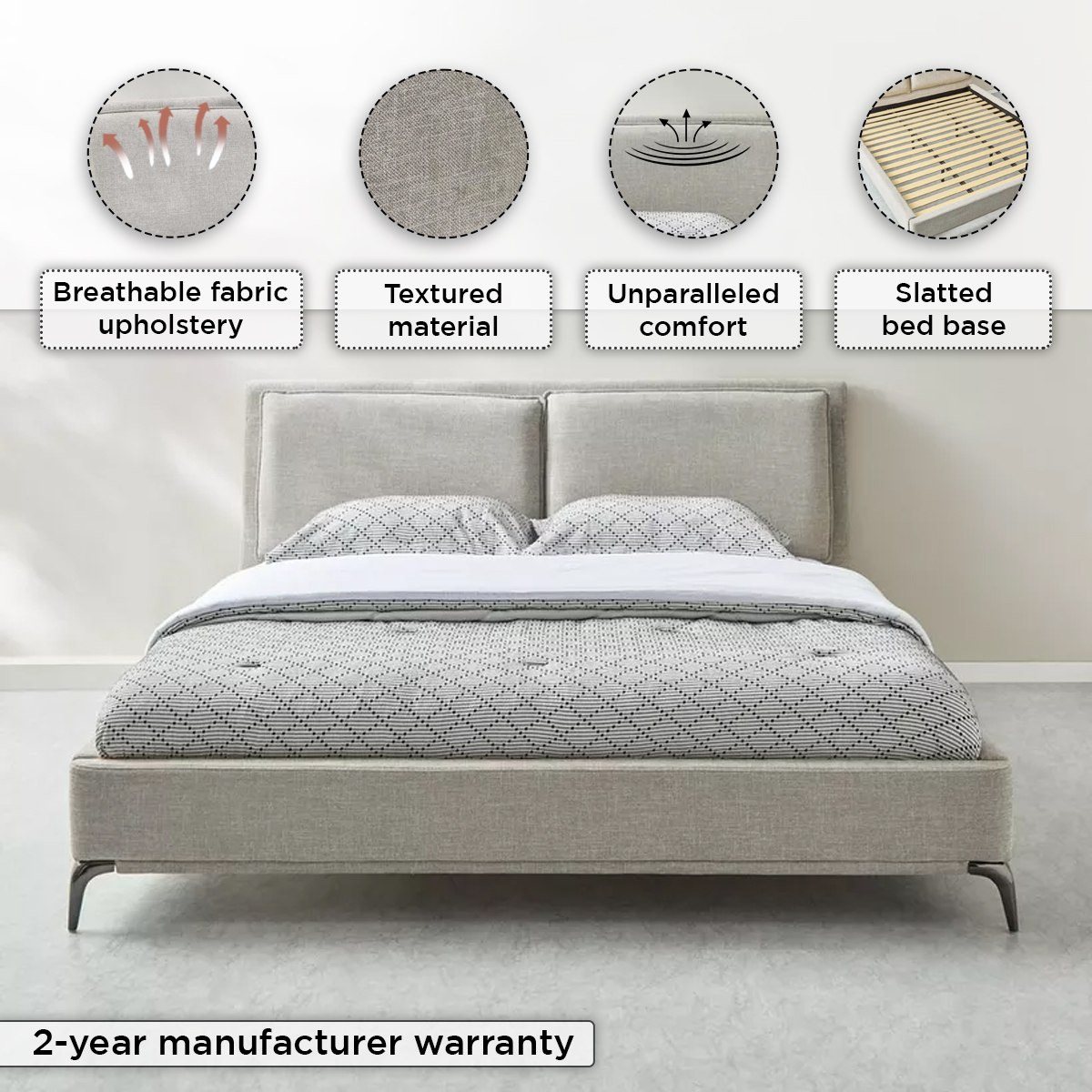 سرير كوين منجد من مارويل ليرا سمارت - 160x200 سم-hbxbedroom-bedsandbedsets-beds-queen-image-5