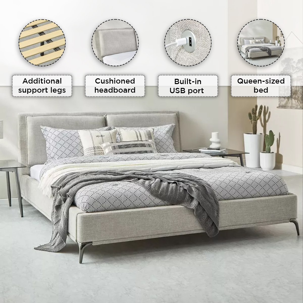 سرير كوين منجد من مارويل ليرا سمارت - 160x200 سم-hbxbedroom-bedsandbedsets-beds-queen-image-6