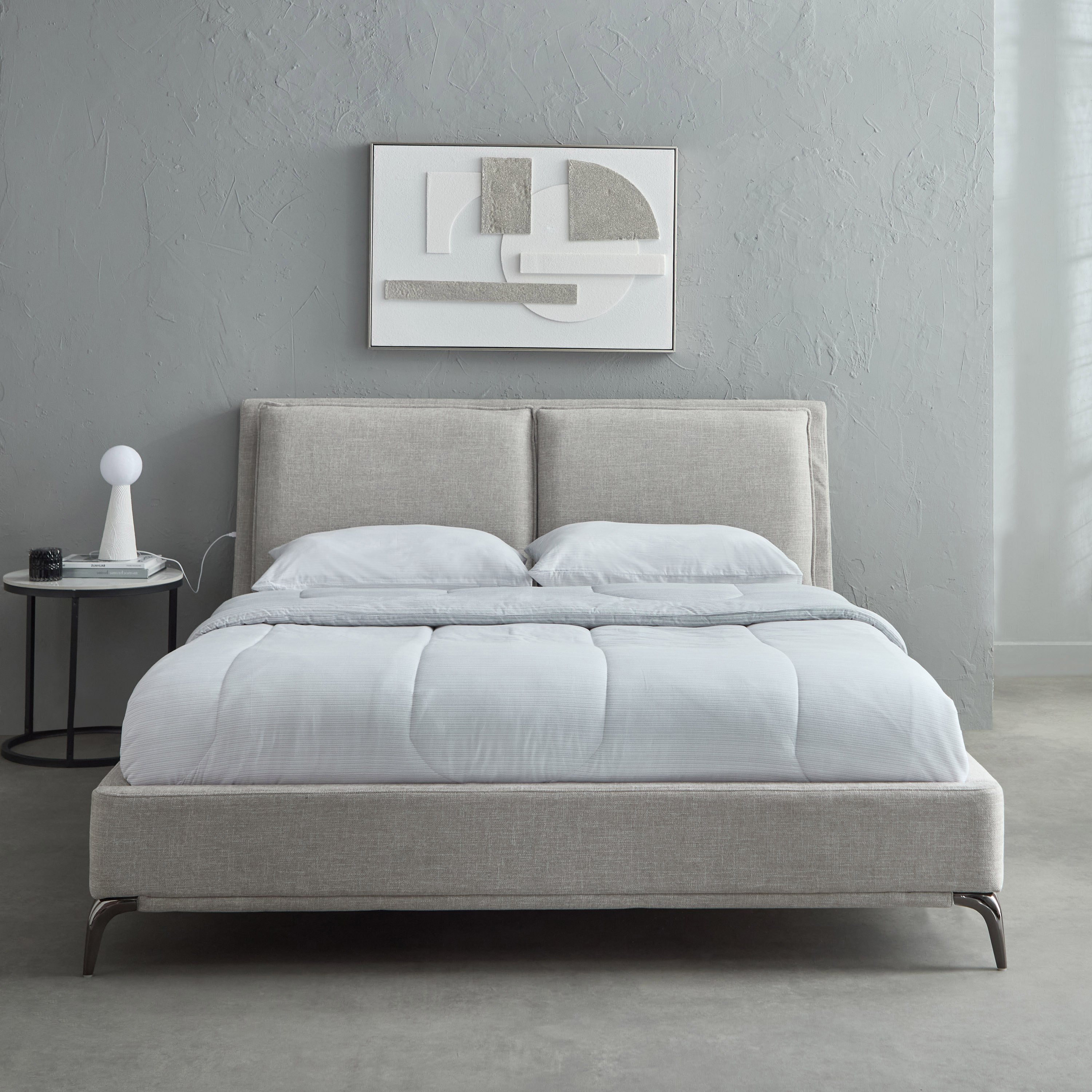 سرير كوين منجد من مارويل ليرا سمارت - 160x200 سم-hbxbedroom-bedsandbedsets-beds-queen-image-2