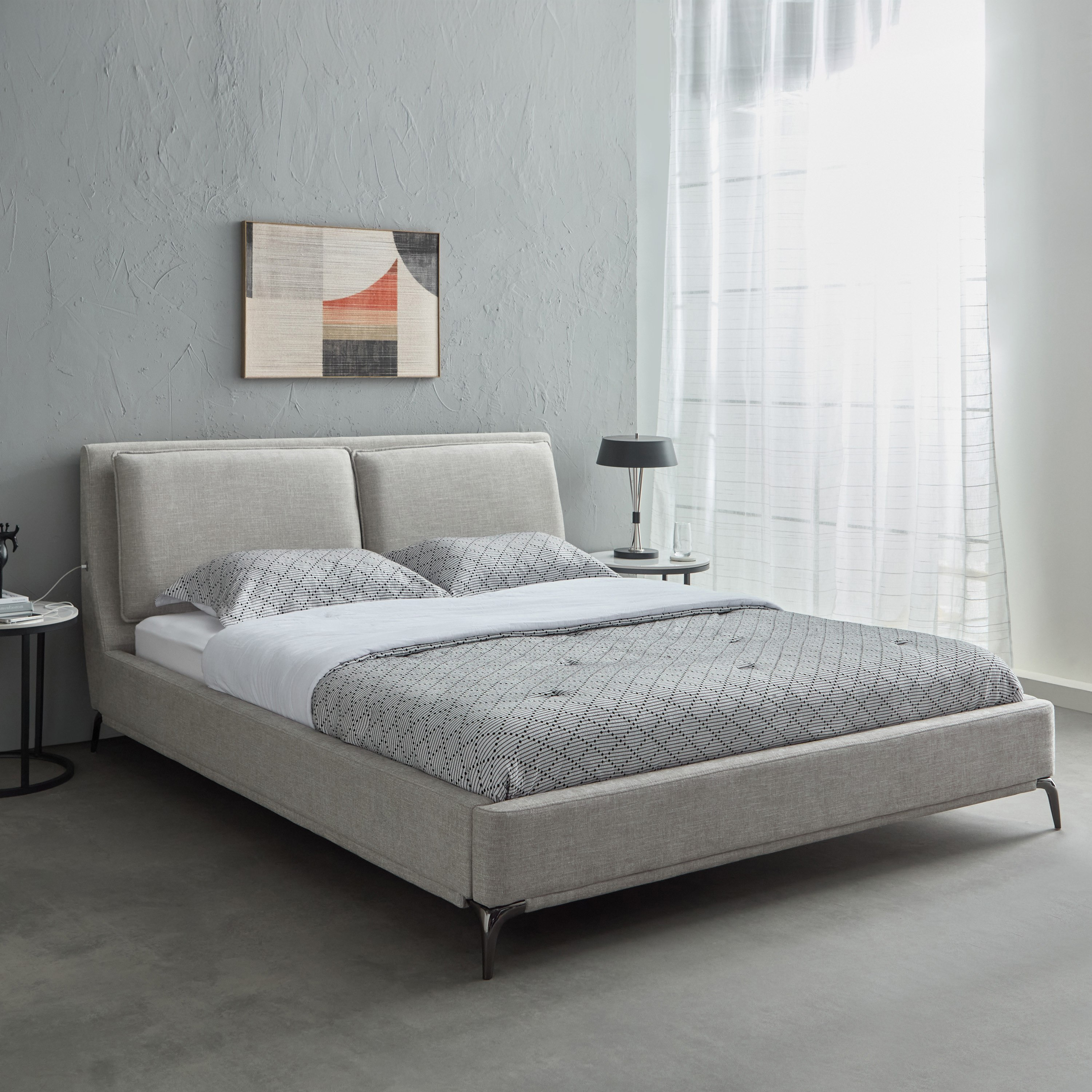 سرير كينج منجد من مارويل ليرا سمارت - 180x200 سم-hbxfurniture-bedsandbedsets-beds-king-image-1
