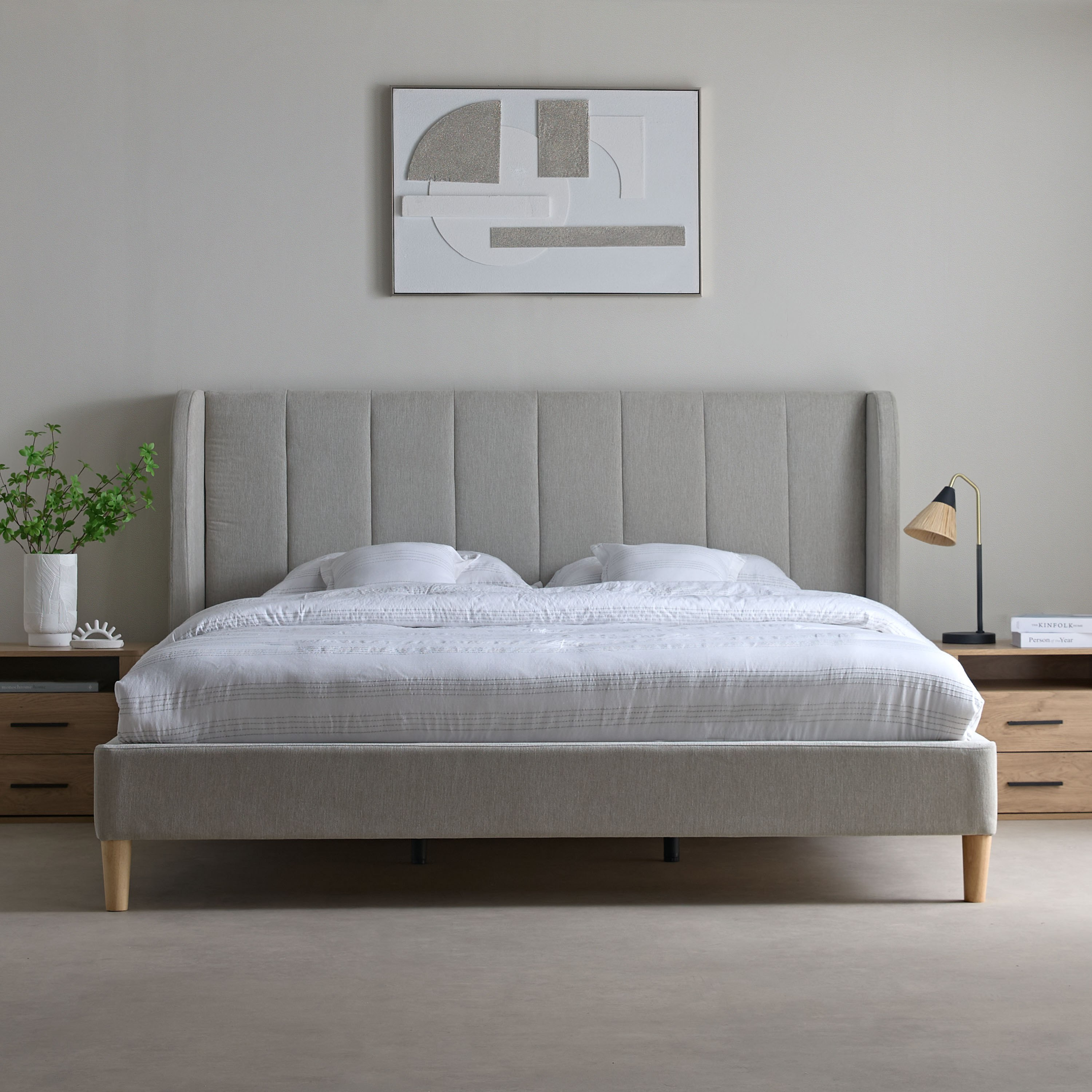 Nordica Douglas Upholstered King Bed - 180x200 cm-hbxfurniture-bedsandbedsets-beds-king-image-2