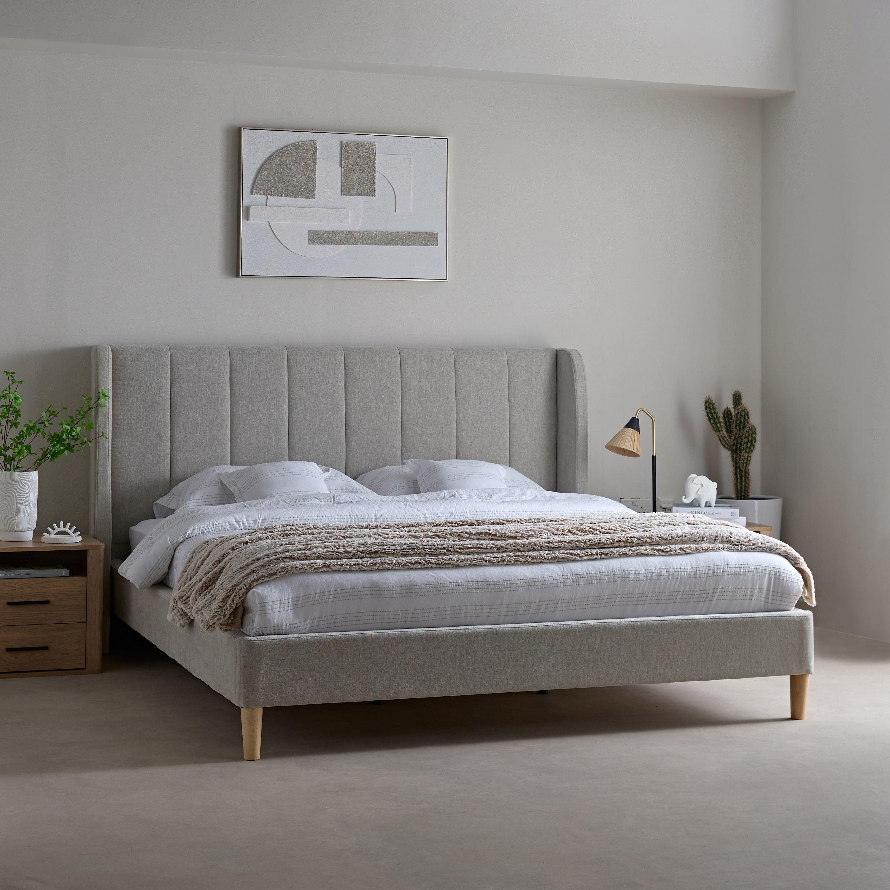 Nordica Douglas Upholstered King Bed - 180x200 cm-hbxfurniture-bedsandbedsets-beds-king-image-6