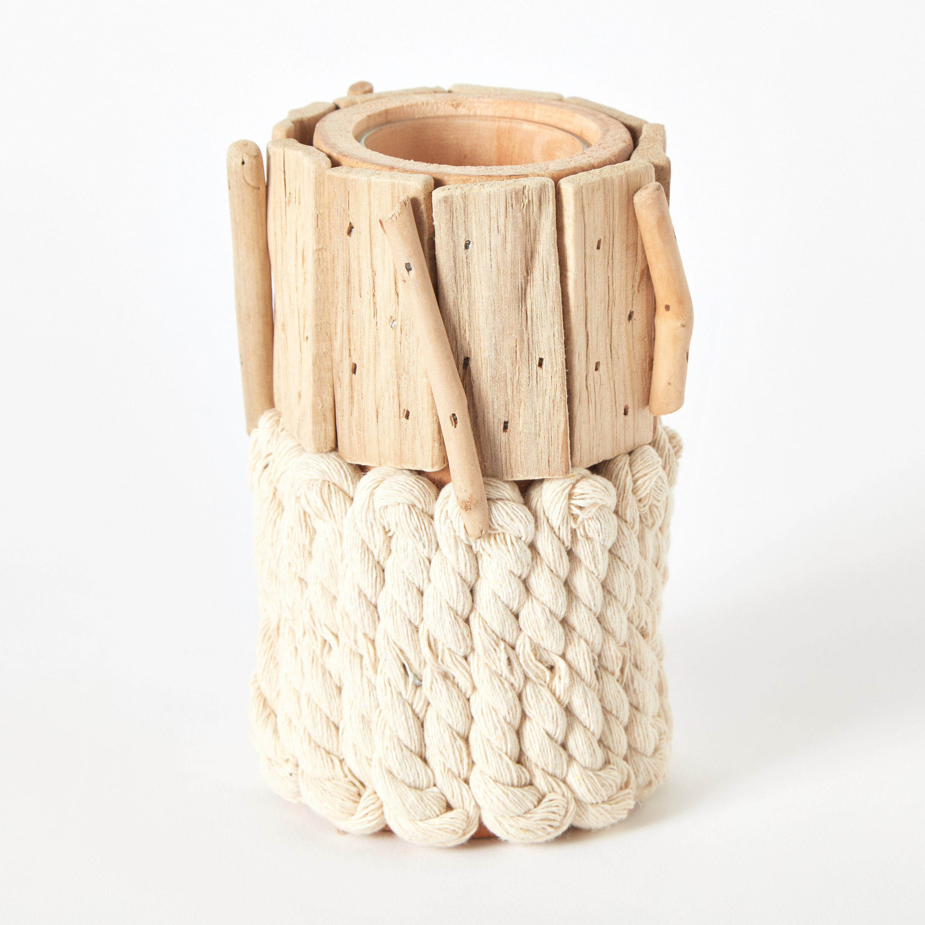 حامل شموع خشب طبيعي من لامبر - 10x10x15 سم-hbxlivingroom-decorandaccessories-candleholders-image-6