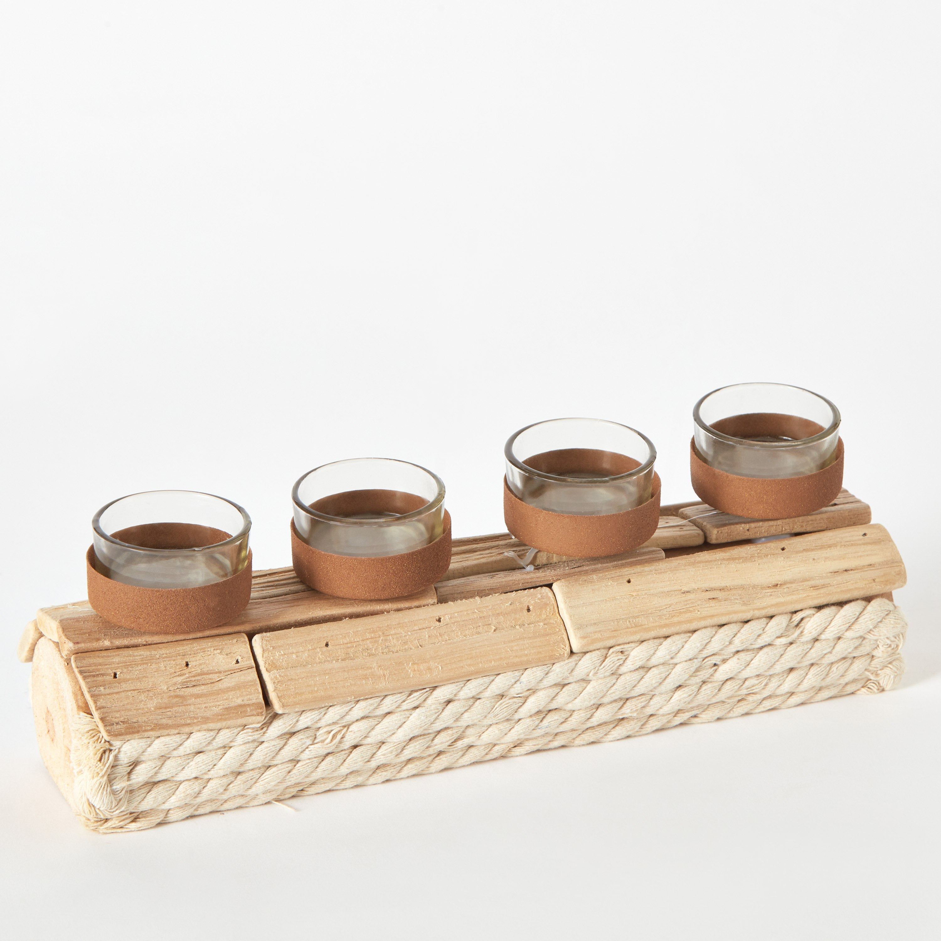 حامل شموع خشبي طبيعي من لامبر - 28x8x9.5 سم-hbxlivingroom-decorandaccessories-candleholders-image-5