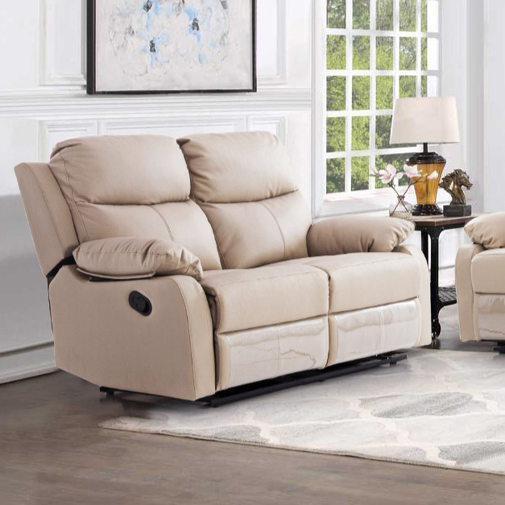 Half leather deals recliner sofa