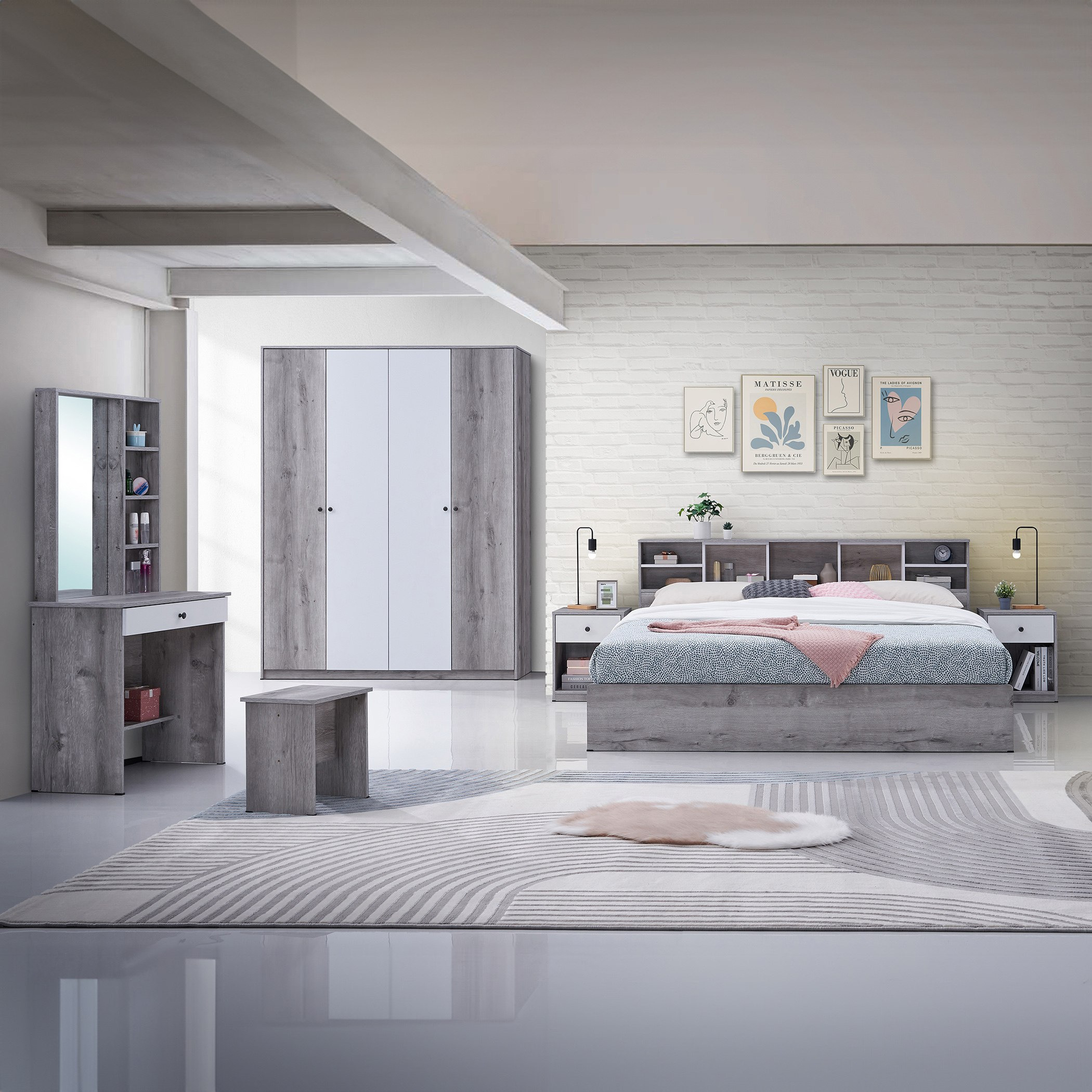 طقم غرفة نوم كينج 5 قطع - دالاس من موڤو - 180x200 سم-hbxbedroom-bedsandbedsets-bedroomsets-king-image-17