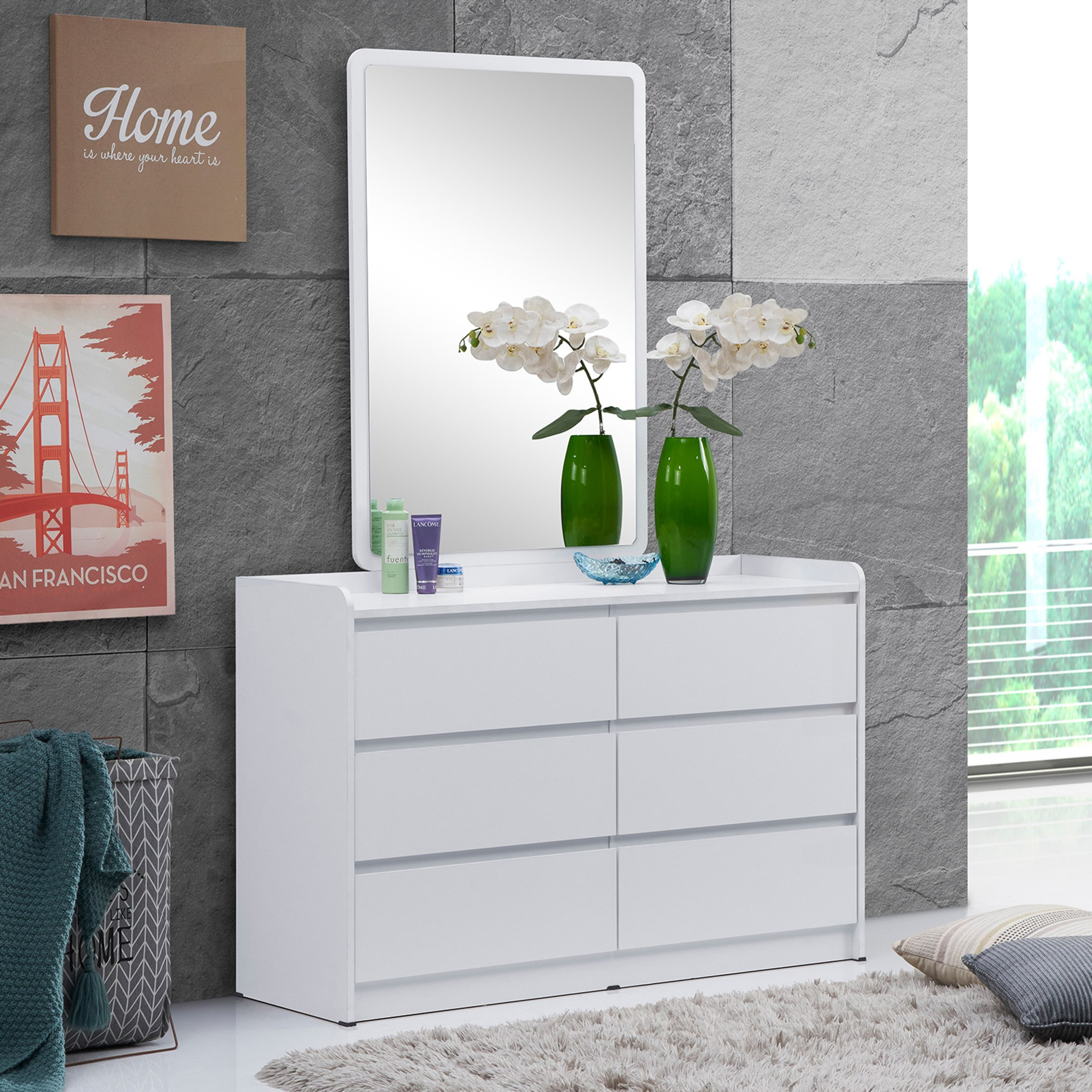 طقم غرفة نوم كينج 5 قطع مع مرآة - سيريز من موڤو - 180x200 سم-hbxbedroom-bedsandbedsets-bedroomsets-king-image-5