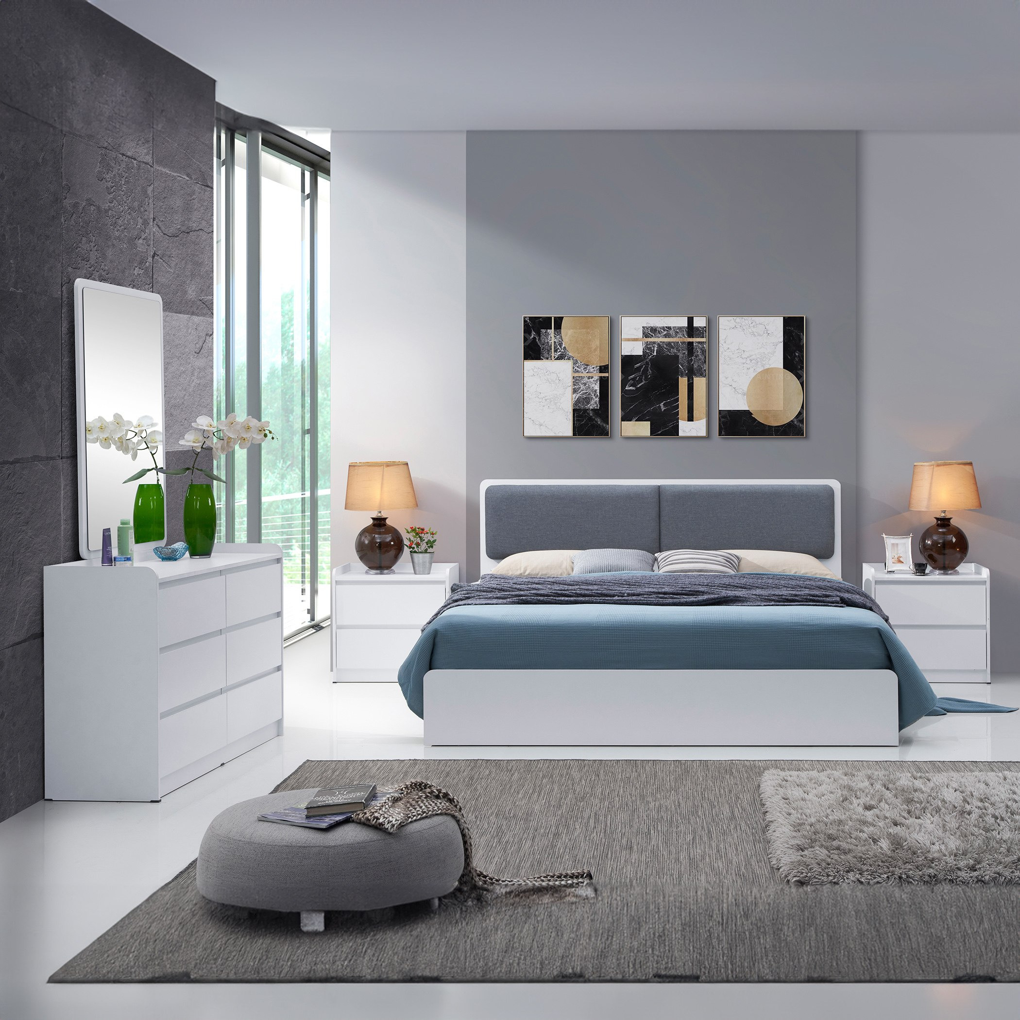 طقم غرفة نوم كينج 5 قطع مع مرآة - سيريز من موڤو - 180x200 سم-hbxbedroom-bedsandbedsets-bedroomsets-king-image-9