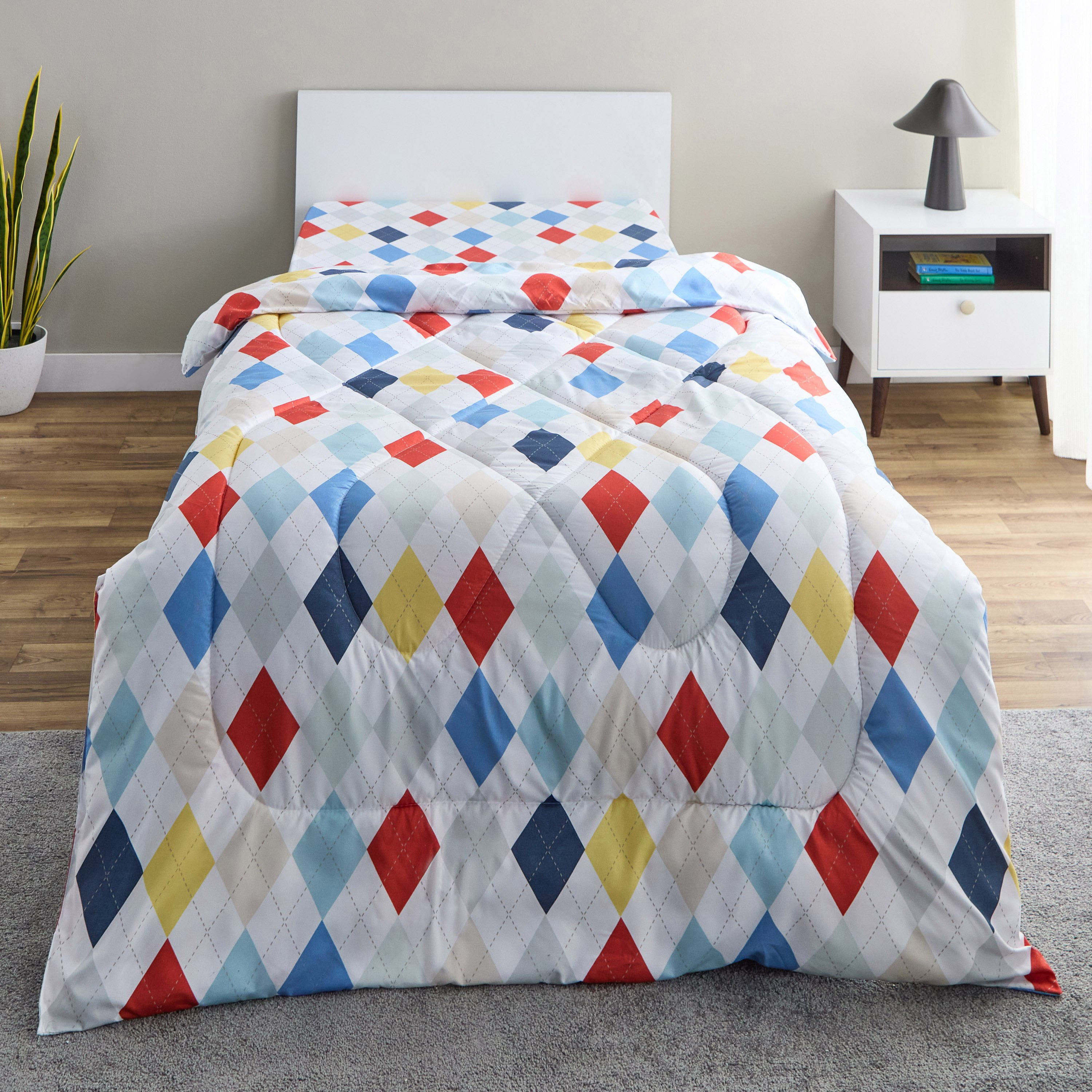 لحاف منقوش فردي من الألياف الدقيقة قابل للاستخدام على الوجهين من نورا - 135x220 سم-hbxhomeware-hbxkidsandyouth-image-2