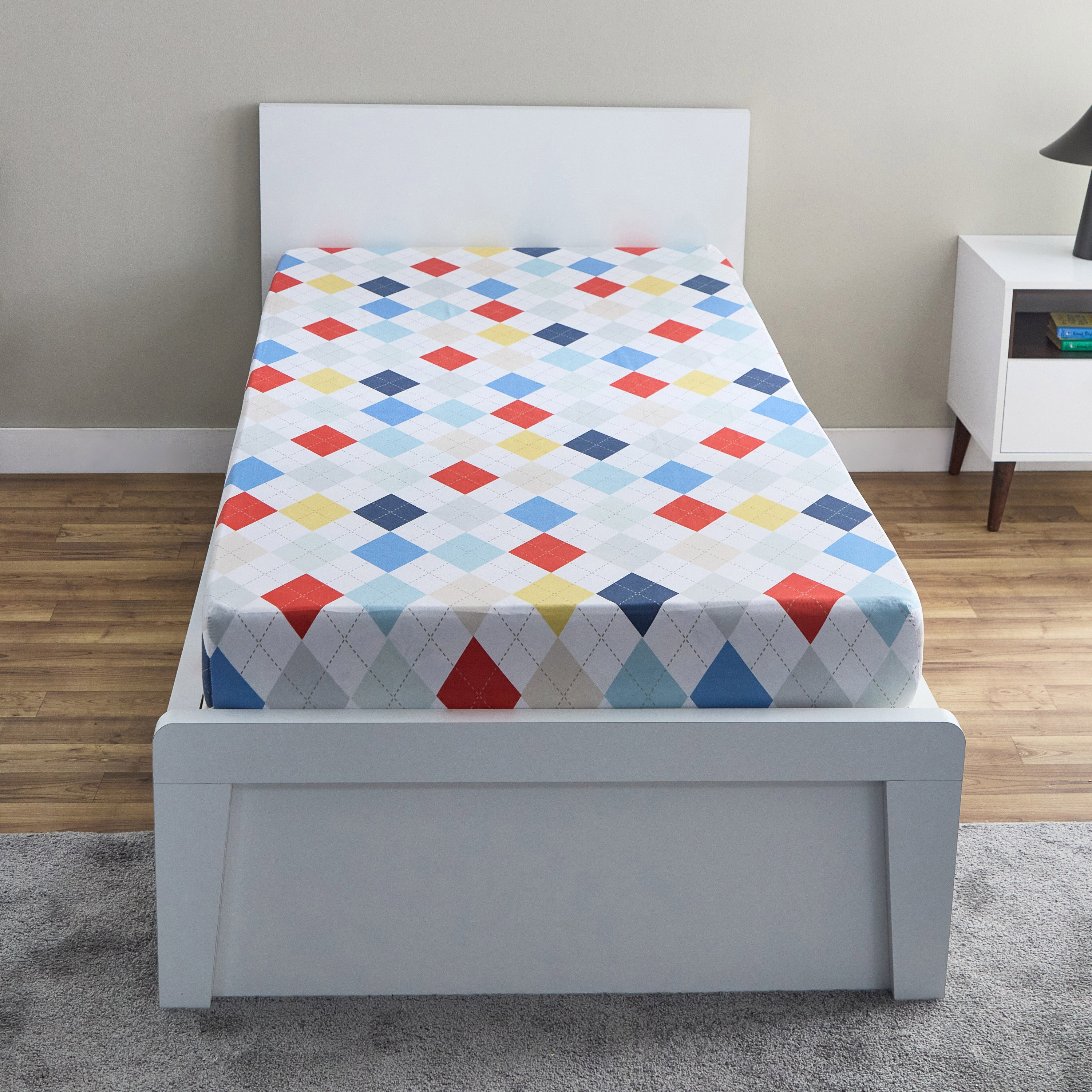 Nora Plaid Microfibre Single Fitted Sheet - 90x190+25 cm-hbxhomeware-hbxkidsandyouth-image-2