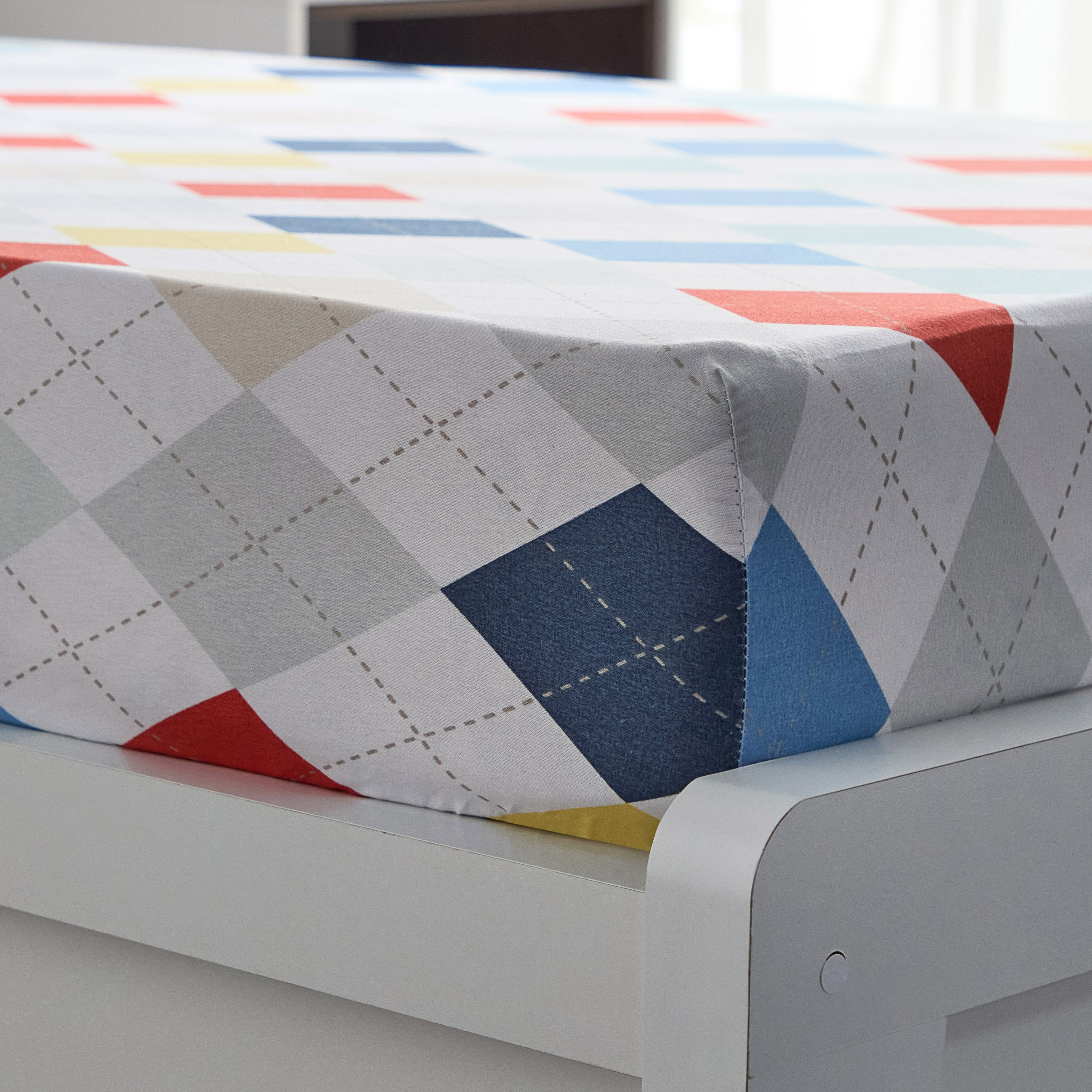 Nora Plaid Microfibre Single Fitted Sheet - 90x190+25 cm-hbxhomeware-hbxkidsandyouth-image-4