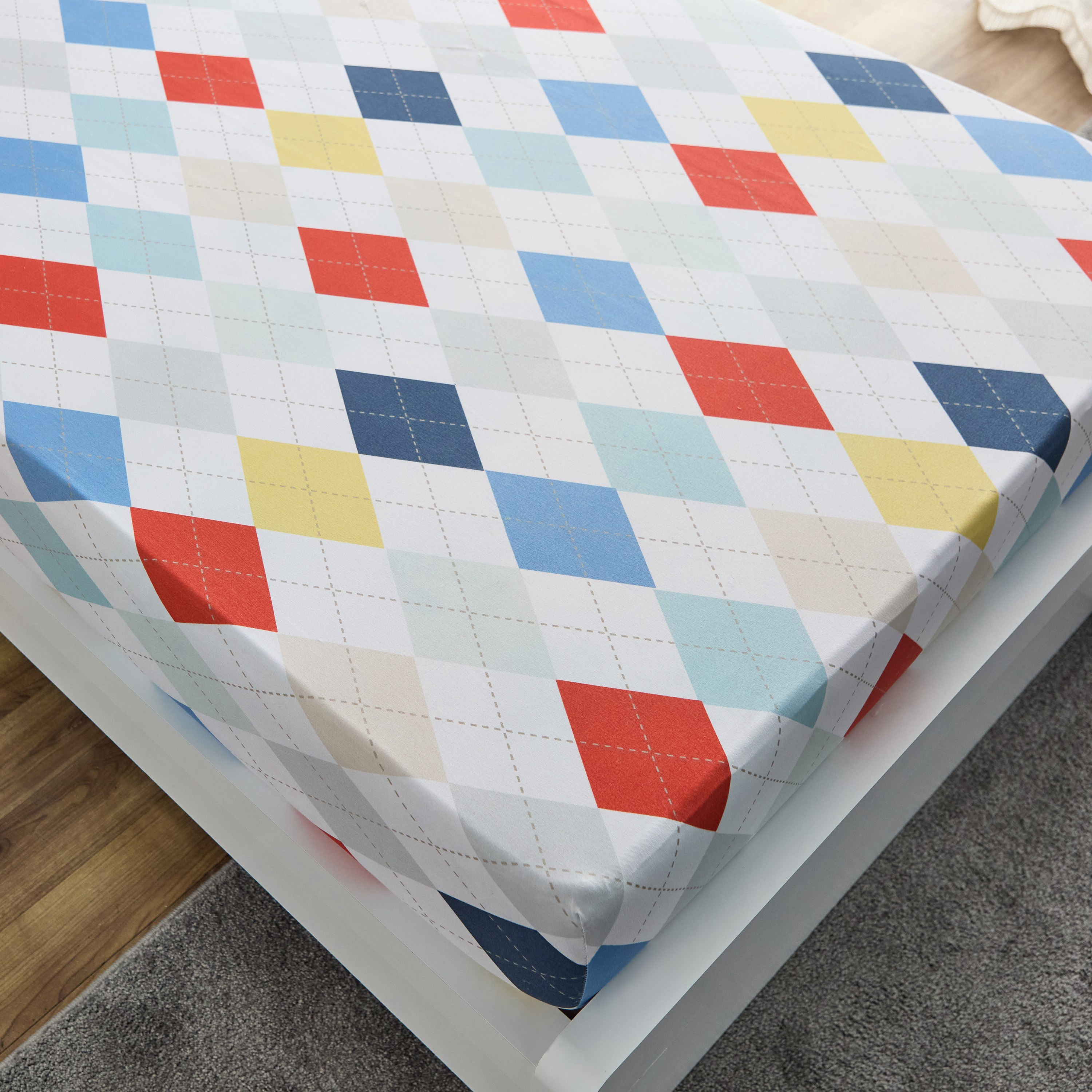 Nora Plaid Microfibre Single Fitted Sheet - 90x190+25 cm-hbxhomeware-hbxkidsandyouth-image-6