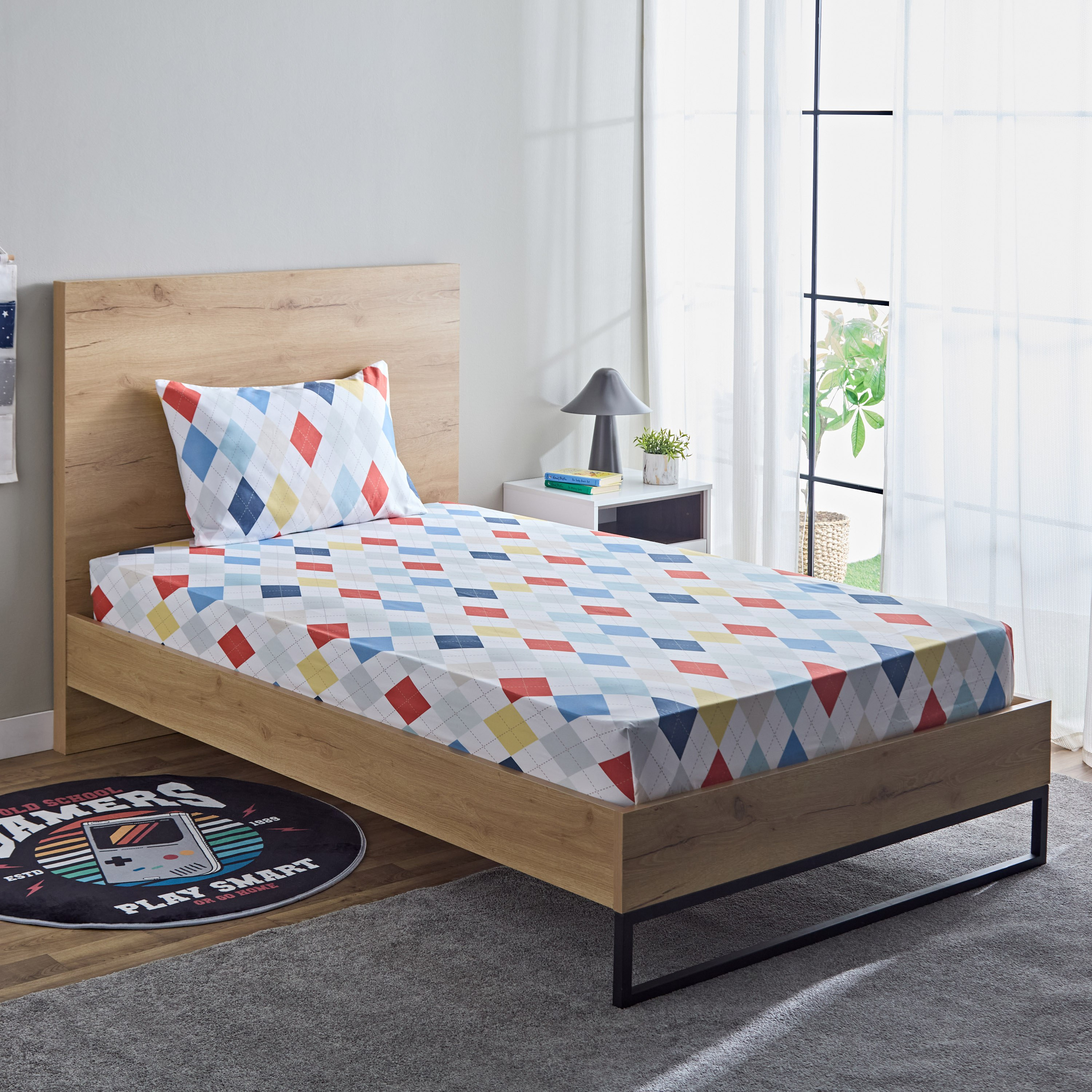 طقم شرشف مسطح فردي قطعتين من ألياف دقيقة من نورا - 160x240 سم-hbxhomeware-hbxkidsandyouth-image-1