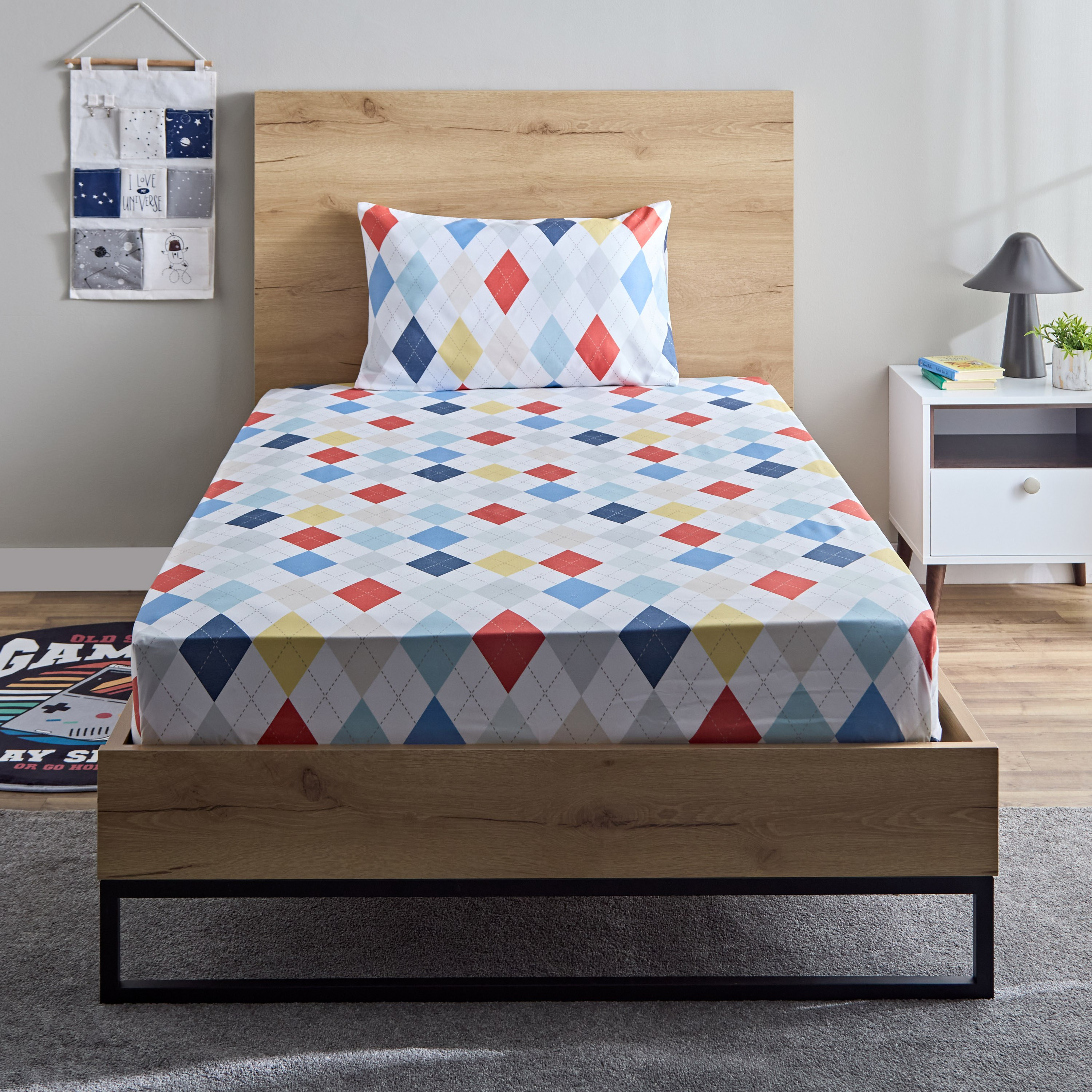 طقم شرشف مسطح فردي قطعتين من ألياف دقيقة من نورا - 160x240 سم-hbxhomeware-hbxkidsandyouth-image-2