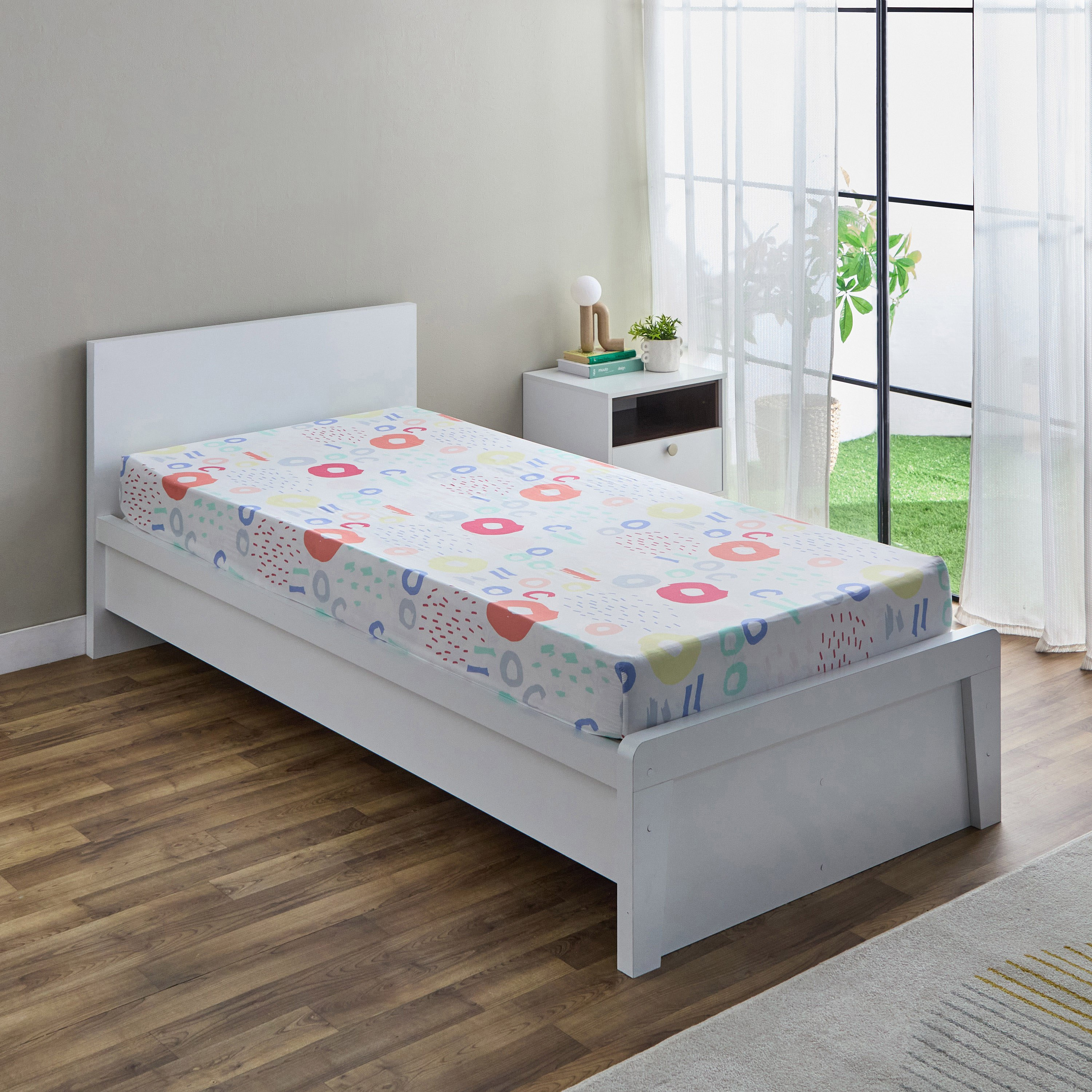 شرشف مطاطي فردي من الألياف الدقيقة ريجينا من نورا - 90x190+25 سم-hbxhomeware-hbxkidsandyouth-image-1