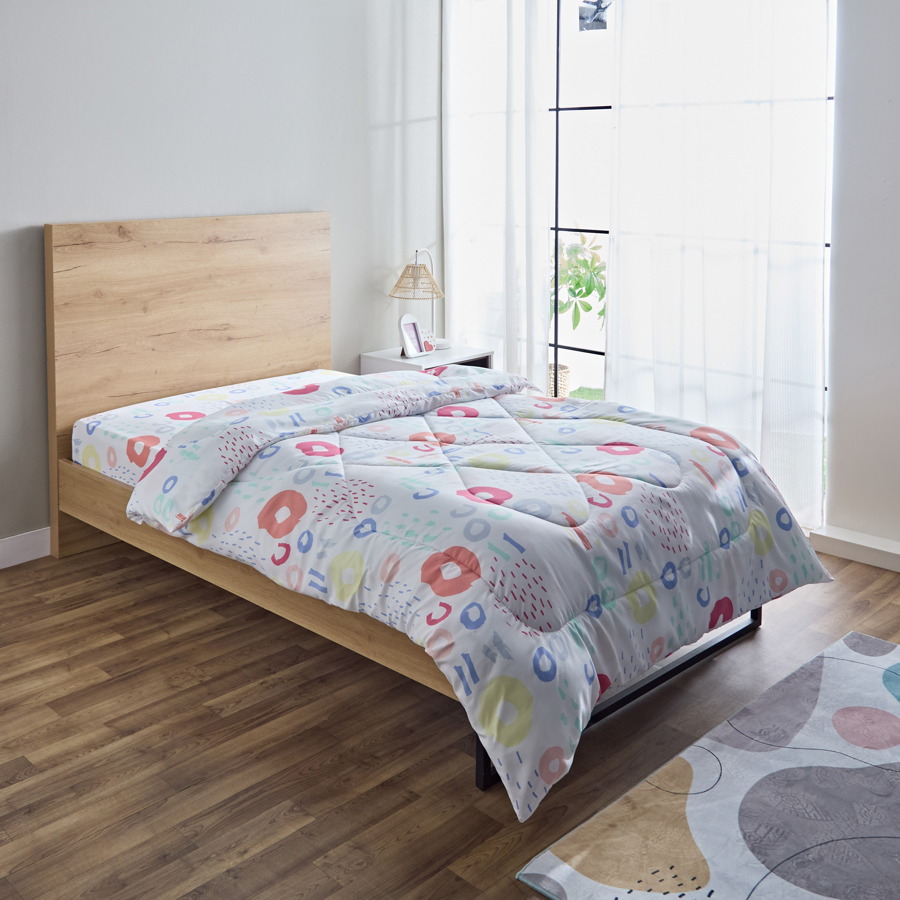 Nora Regina Twin Microfibre Reversible Comforter - 160x220 cm-hbxhomeware-hbxkidsandyouth-image-1