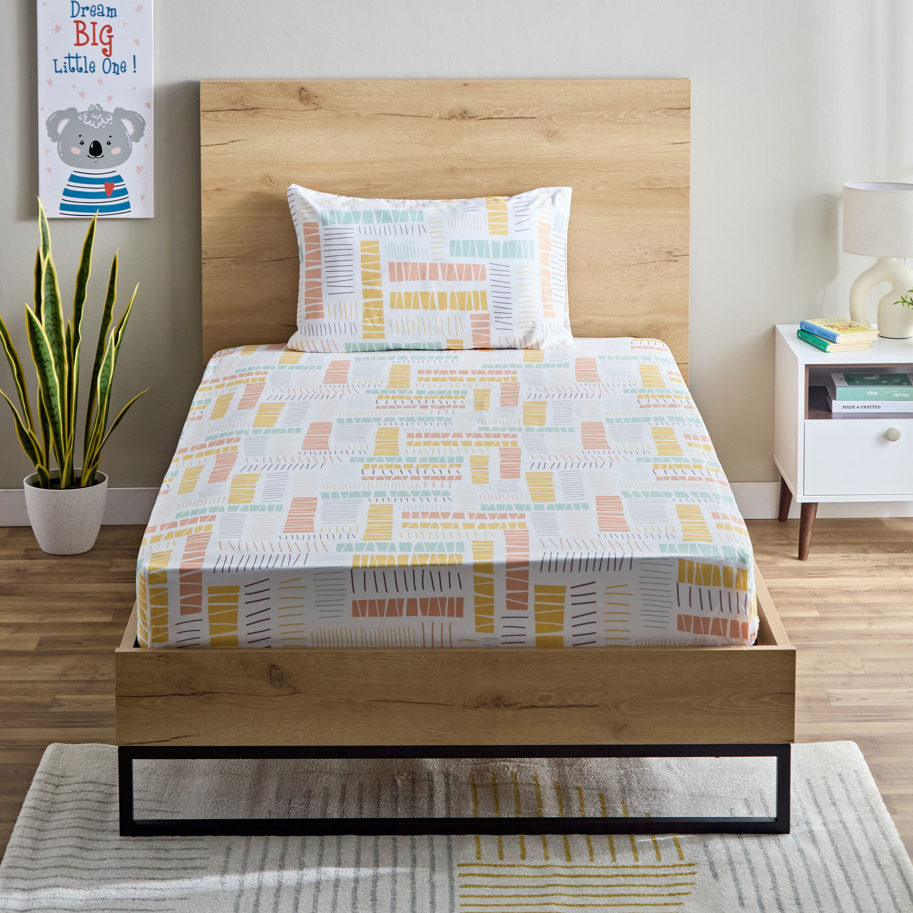 شرشف مسطّح فردي من الألياف الدقيقة مع غطاء وسادة سافانا من نورا - 160x240 سم-hbxhomeware-hbxkidsandyouth-image-2