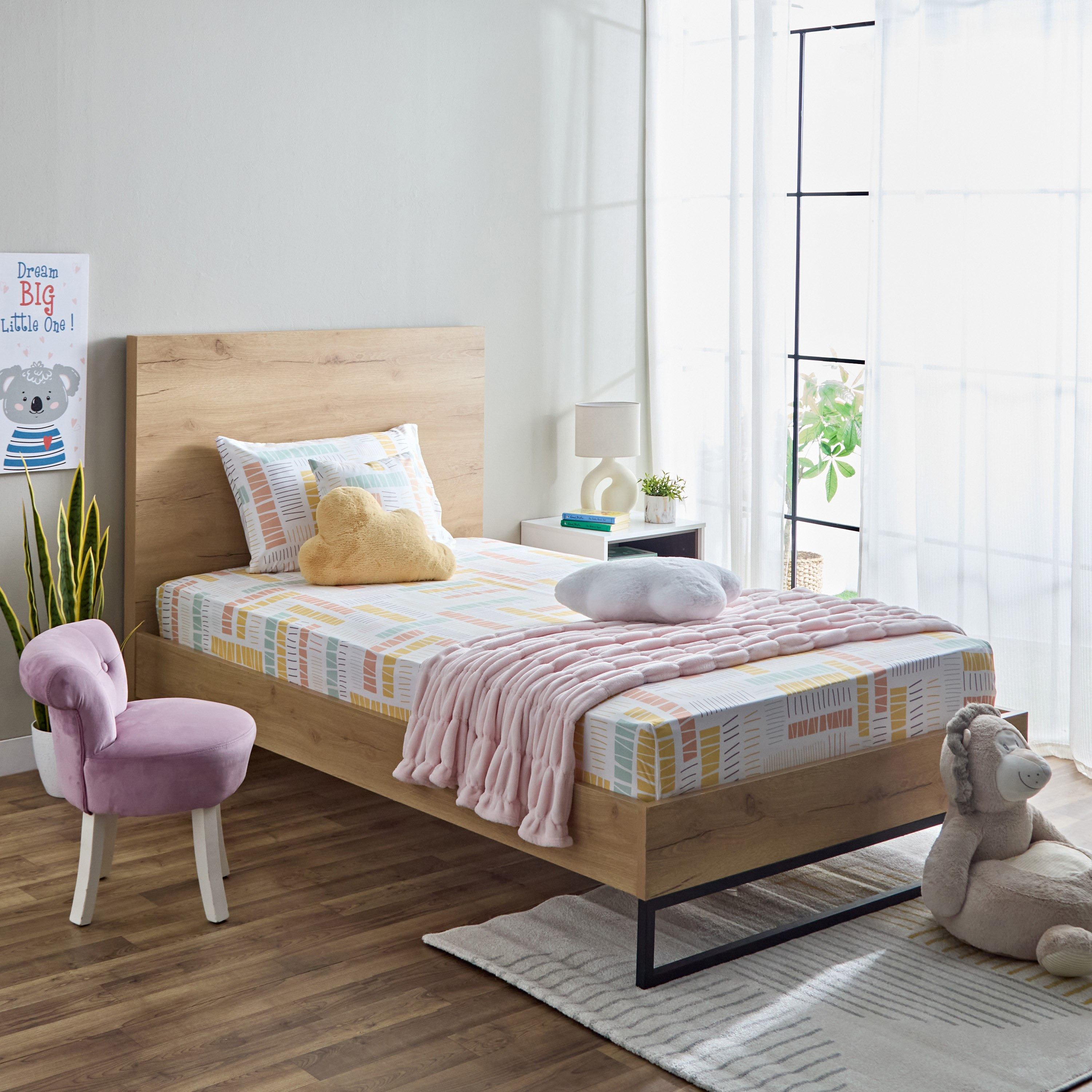 شرشف مسطّح فردي من الألياف الدقيقة مع غطاء وسادة سافانا من نورا - 160x240 سم-hbxhomeware-hbxkidsandyouth-image-7