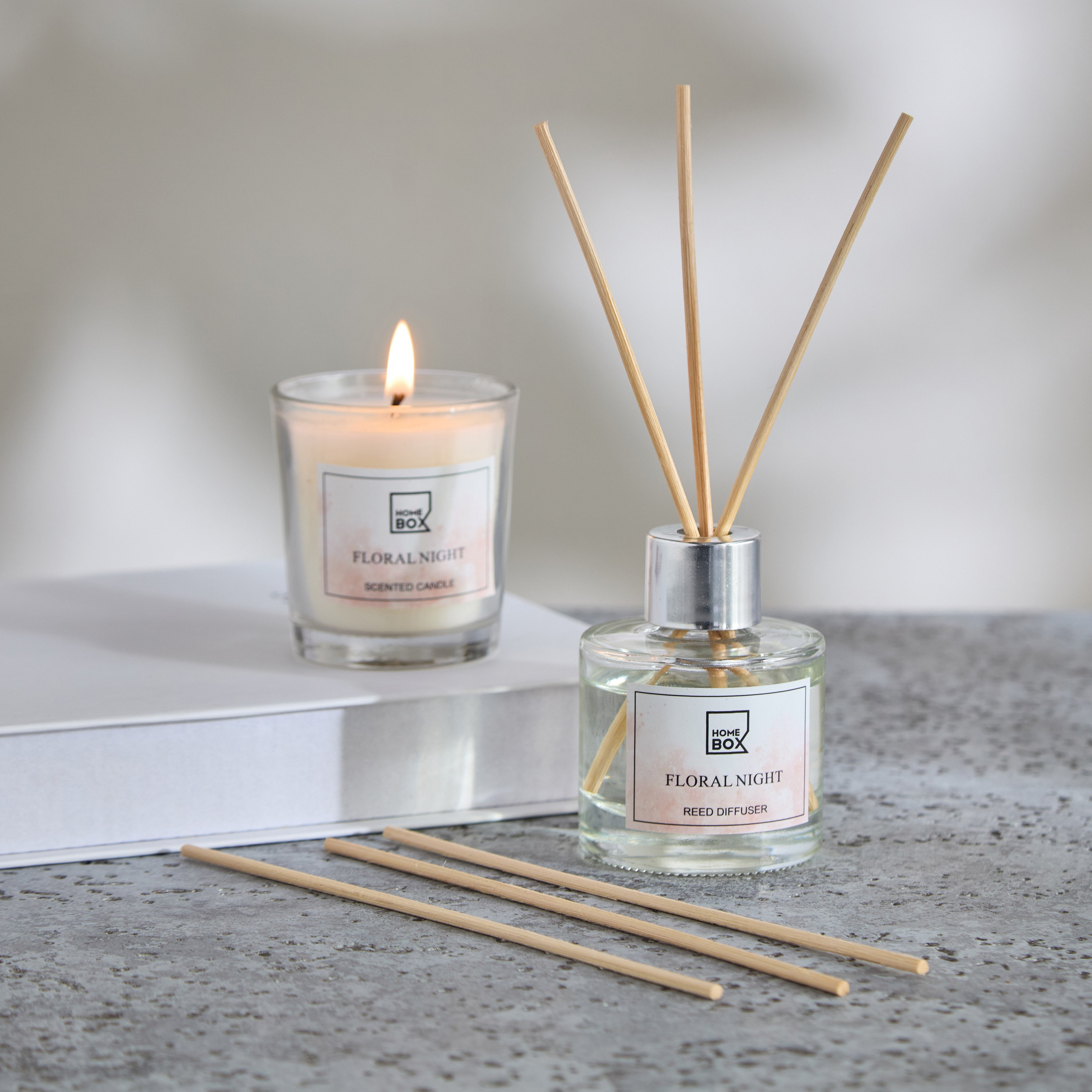 Garden Floral Night Reed Diffuser and Candle Fragrance Gift Set-hbxbedroom-homefragrance-diffusers-image-1