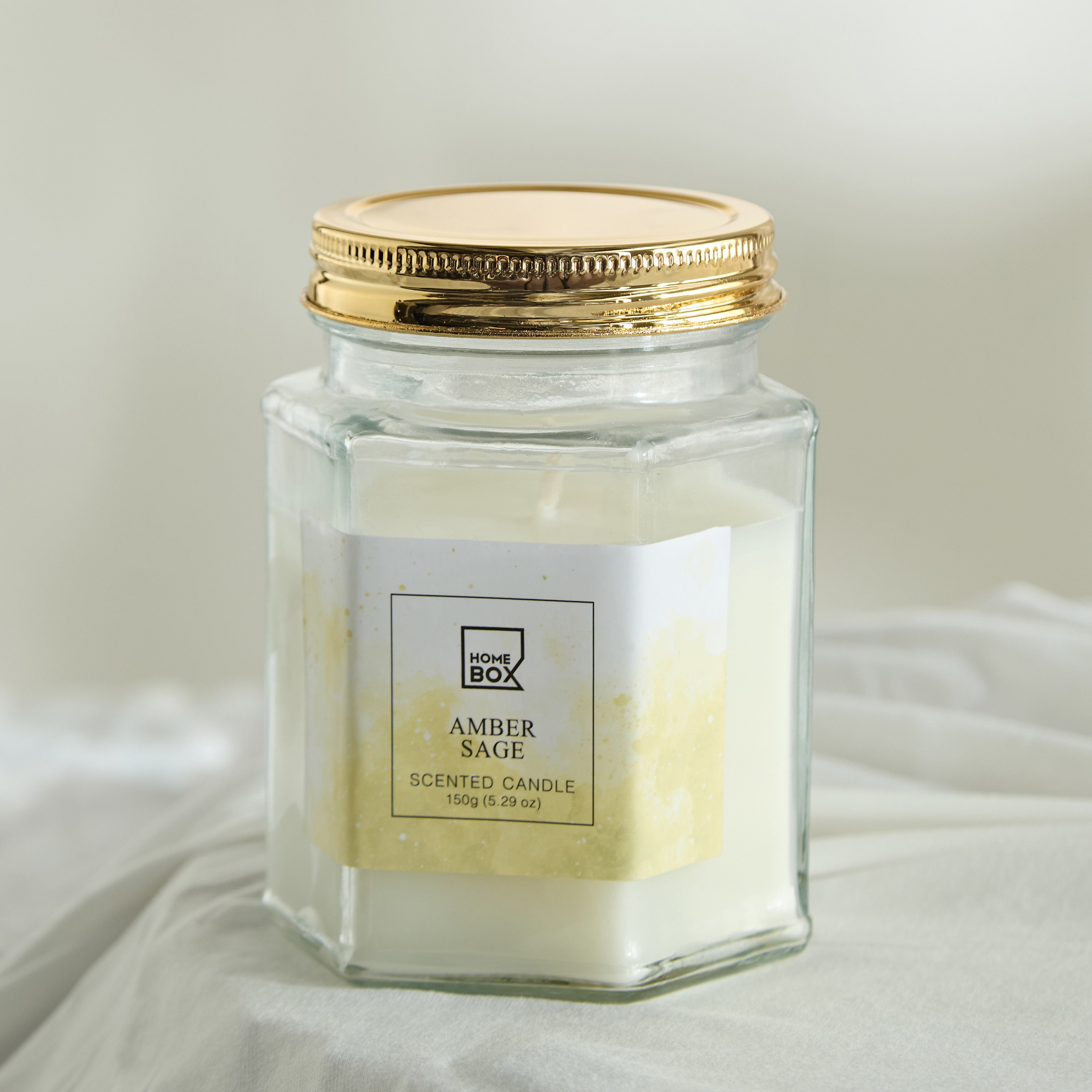 جرة شموع زجاج هيكسا عنبر سيج من جاردن - 150 جم-hbxlivingroom-decorandaccessories-candles-image-1