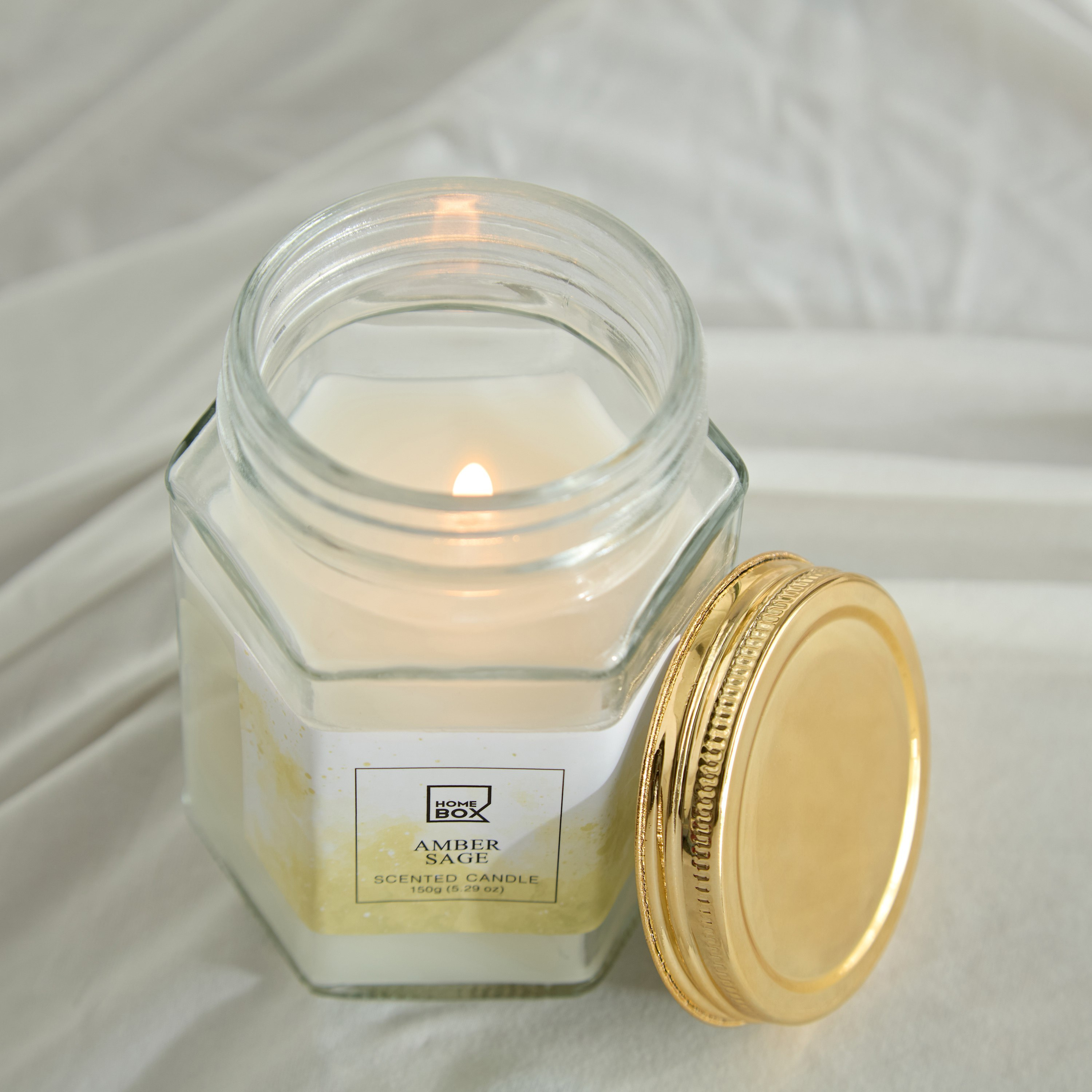 جرة شموع زجاج هيكسا عنبر سيج من جاردن - 150 جم-hbxlivingroom-decorandaccessories-candles-image-3