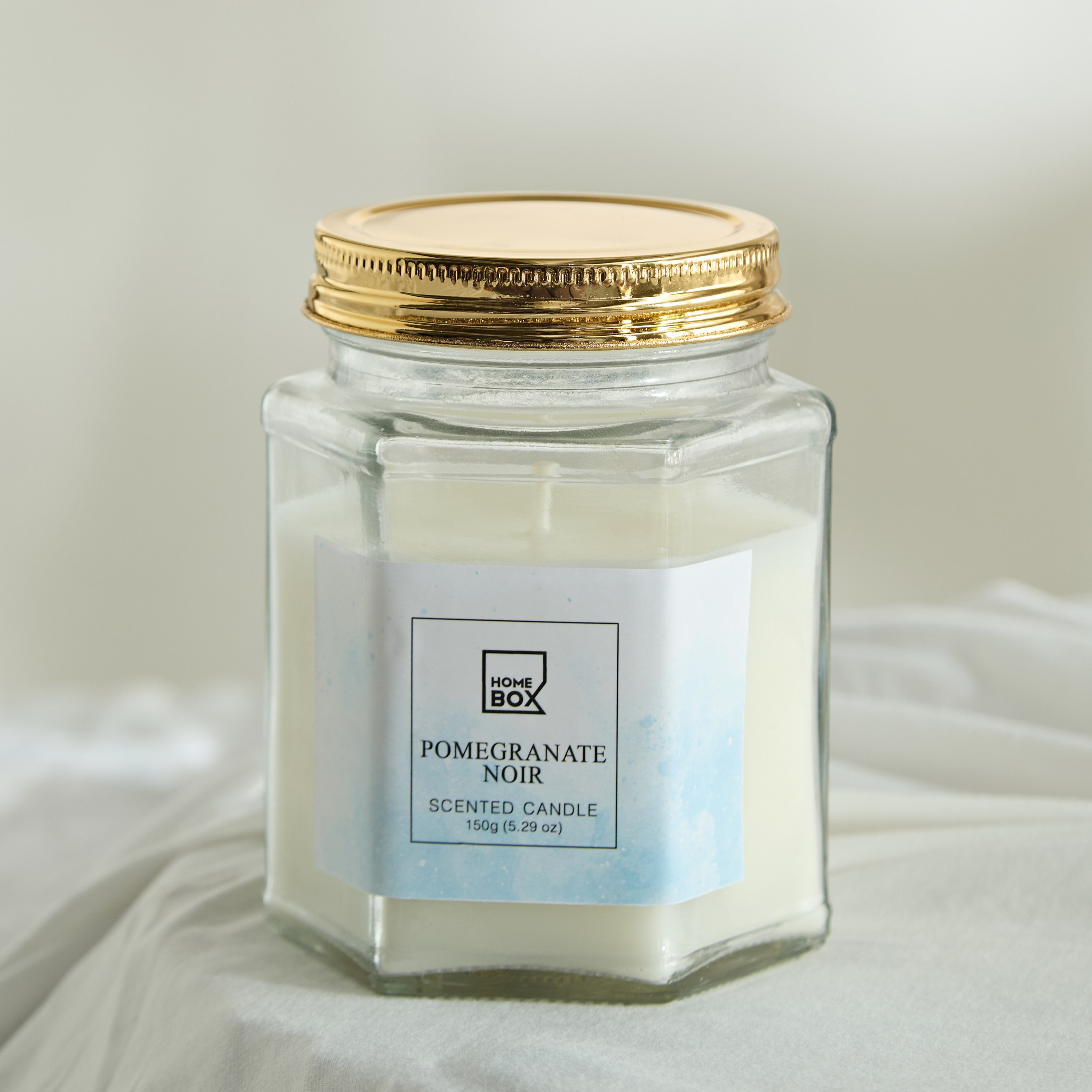 جرة شموع زجاجية سداسية بومجرانيت نوار من جاردن- 150 جم-hbxlivingroom-decorandaccessories-candles-image-1