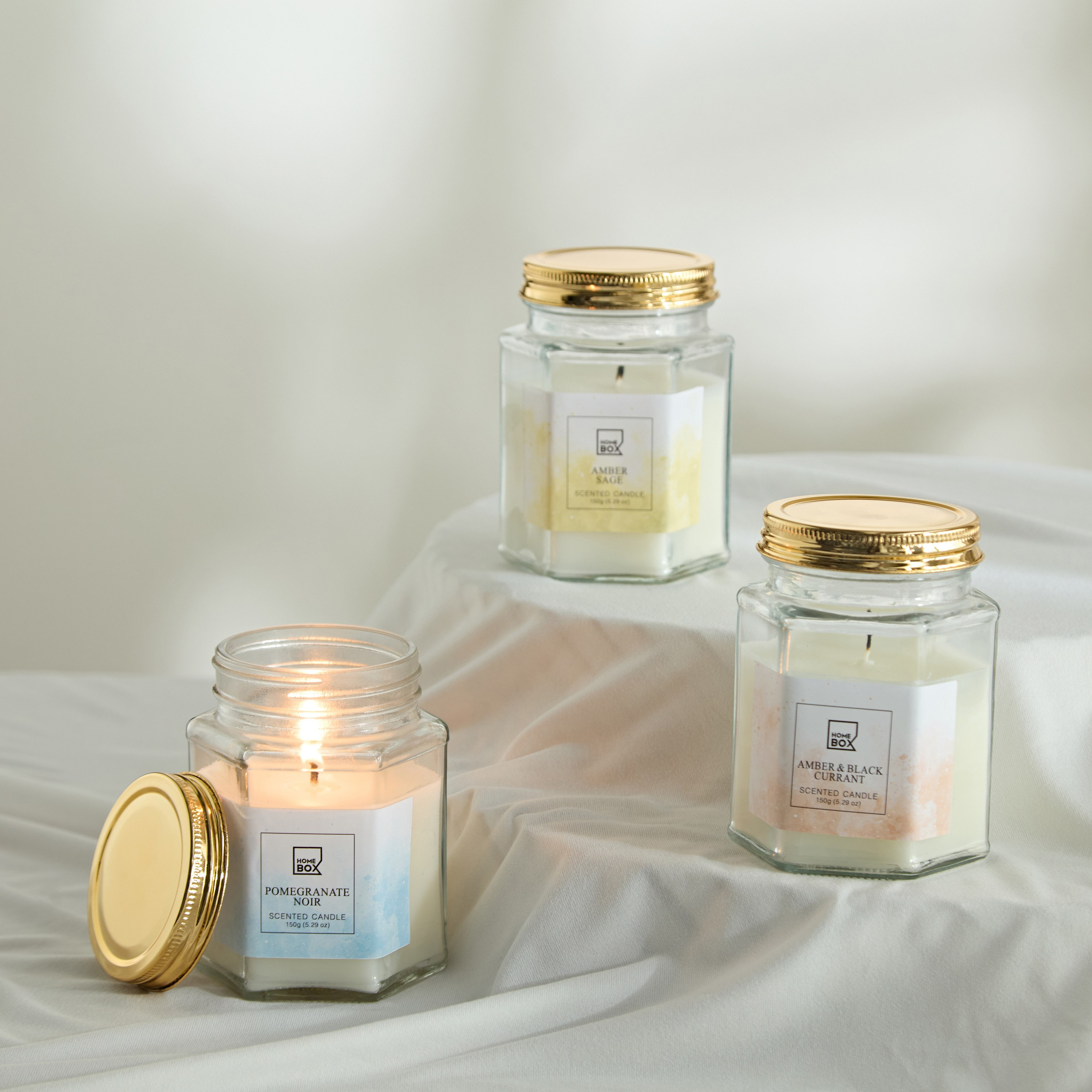 جرة شموع زجاجية سداسية بومجرانيت نوار من جاردن- 150 جم-hbxlivingroom-decorandaccessories-candles-image-4