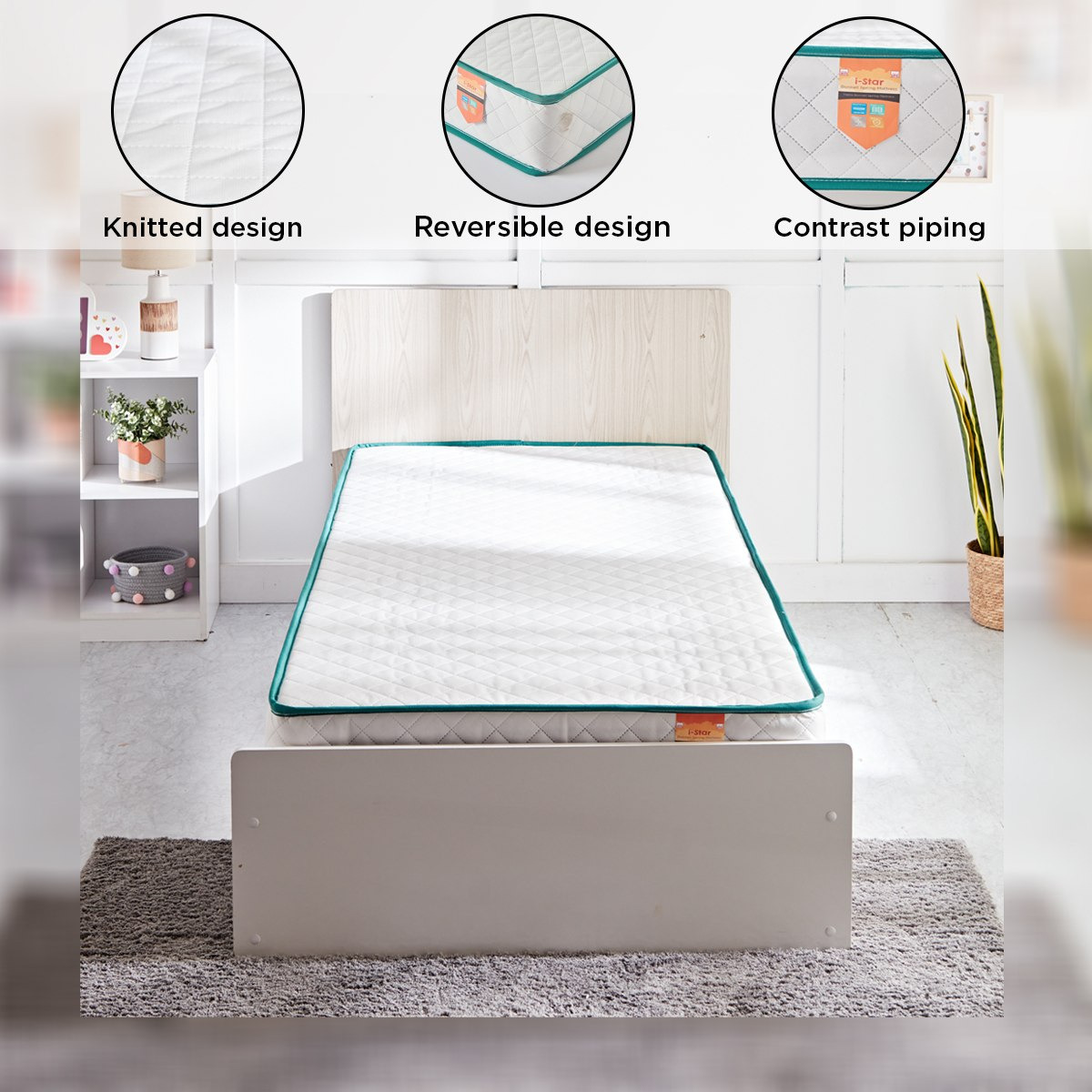 SleepEase iStar Kids Foam Bonnell Spring Single Mattress - 90x190x22 cm-hbxfurniture-bedroom-mattresses-single-image-6