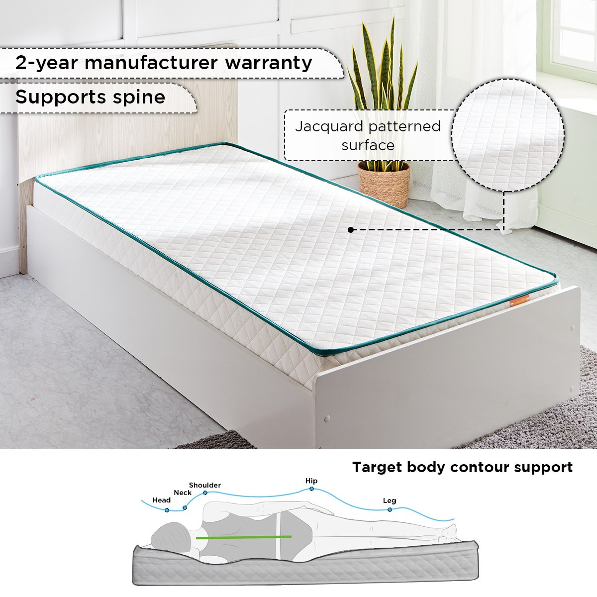 SleepEase iCooper Kids Foam Pocket Spring Single Mattress - 90x190x16 cm-hbxfurniture-bedroom-mattresses-single-image-8