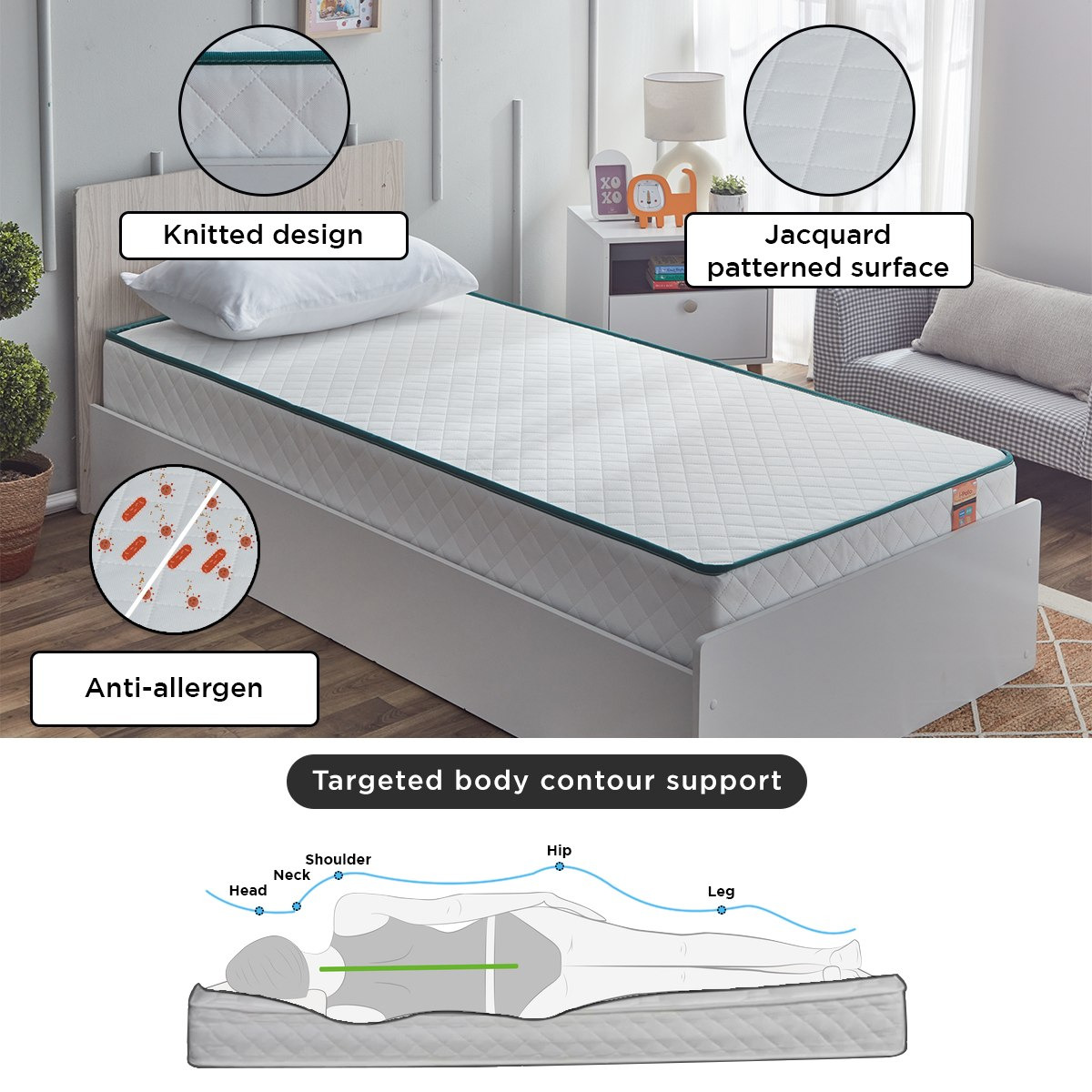 iPolo Pocket Spring Single Mattress - 90x190x25 cm-hbxfurniture-bedroom-mattresses-single-image-6