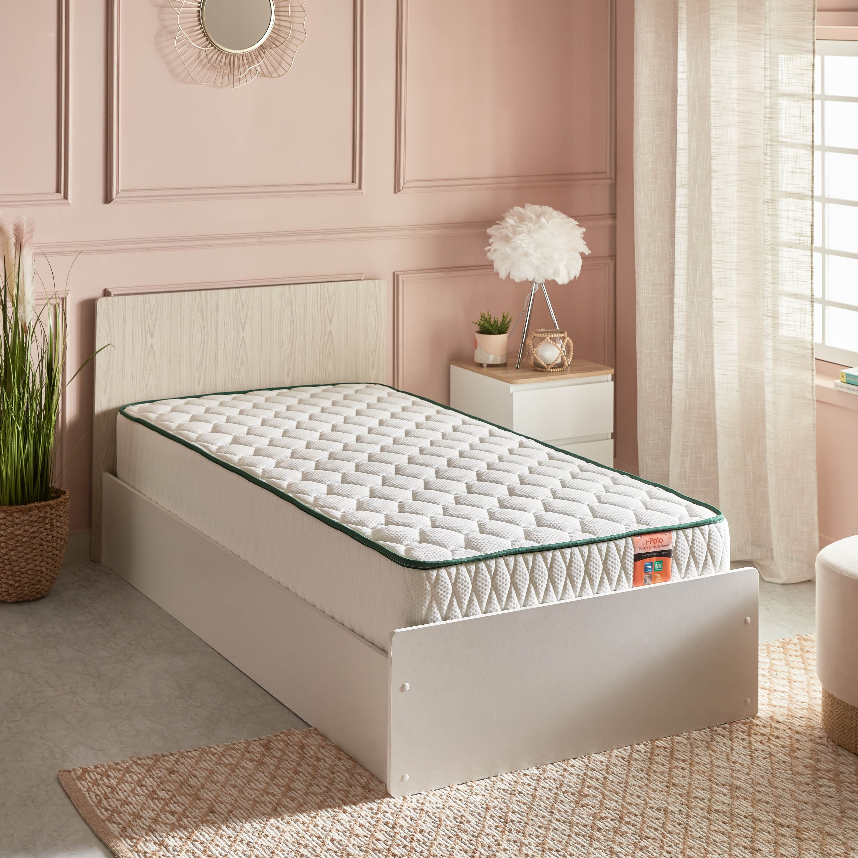 iPolo Pocket Spring Single Mattress - 90x190x25 cm-hbxfurniture-bedroom-mattresses-single-image-2