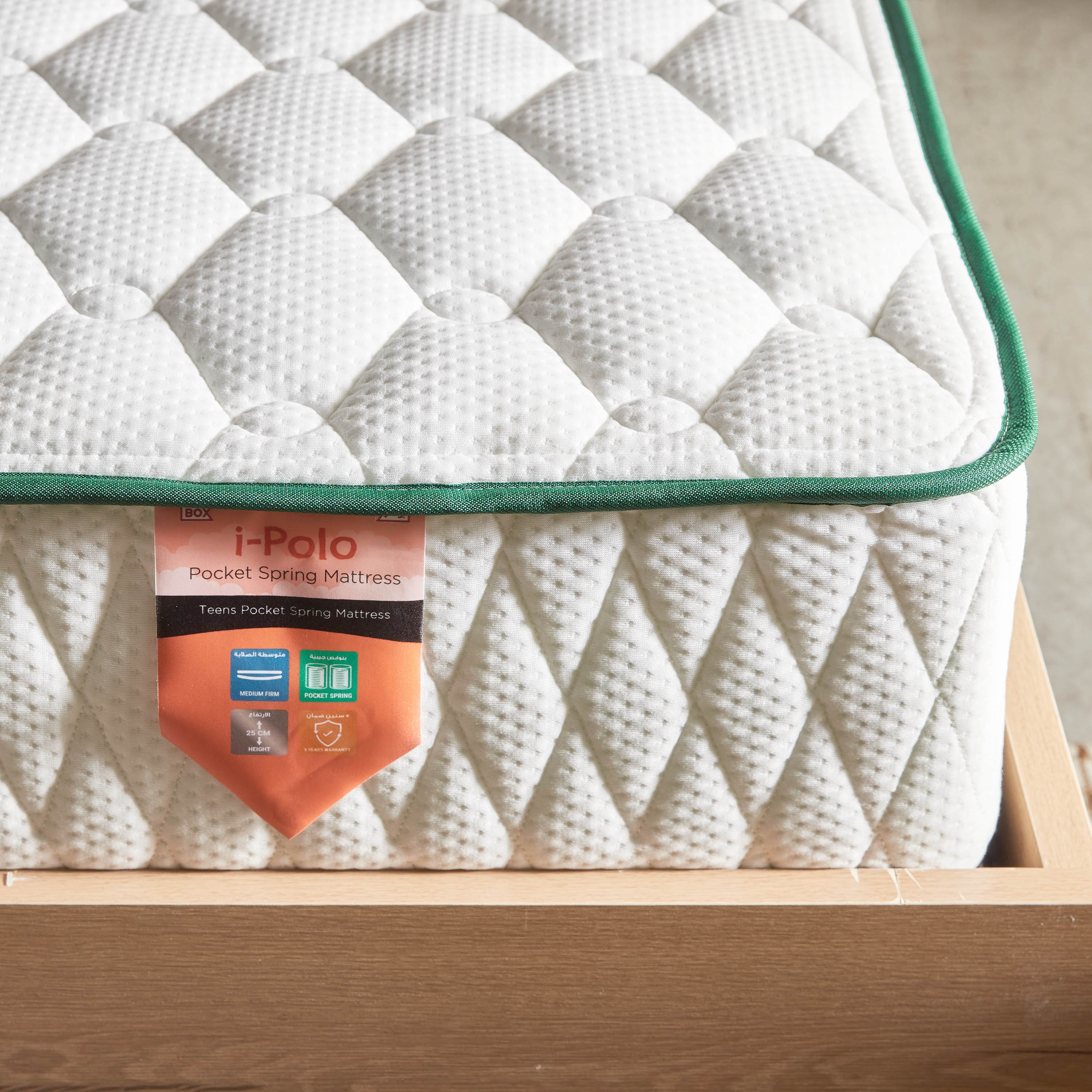 iPolo Pocket Spring Twin Mattress - 120x200x25 cm-hbxfurniture-mattresses-twin-image-6