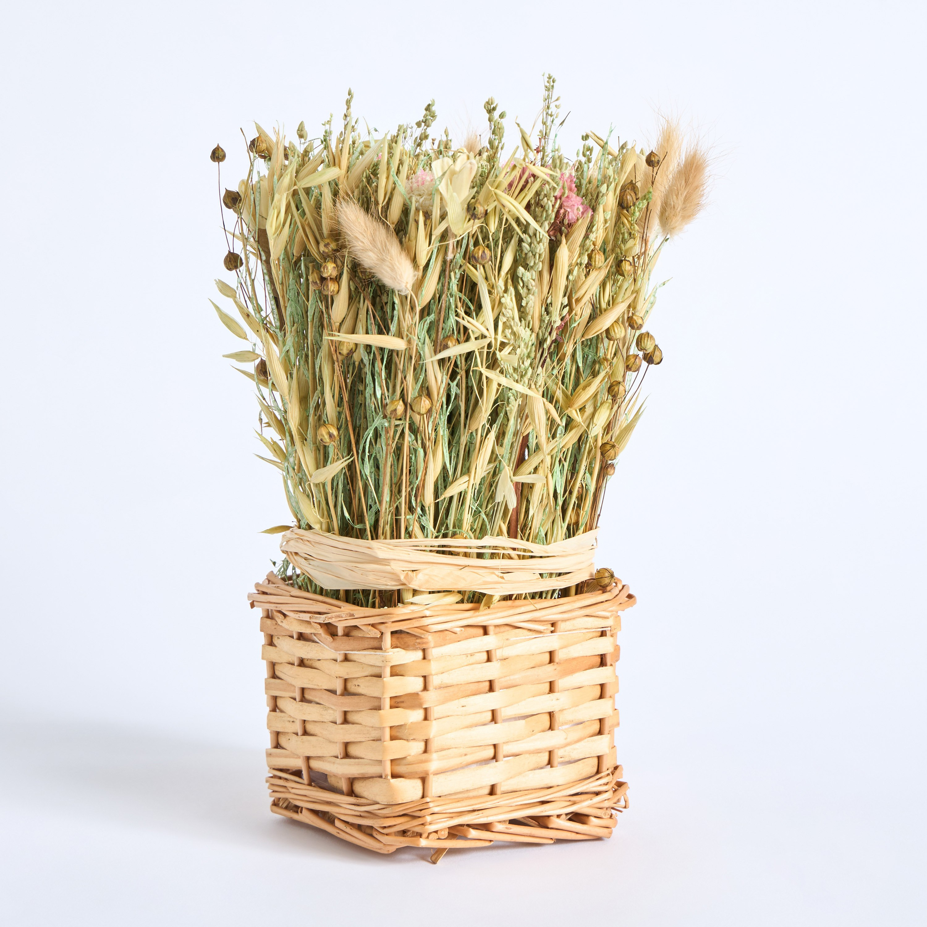 Miley Flower Arrangement in Bamboo Basket - 15 cm-hbxdecorandfurnishings-homeaccessories-artificialflowersandplants-image-4