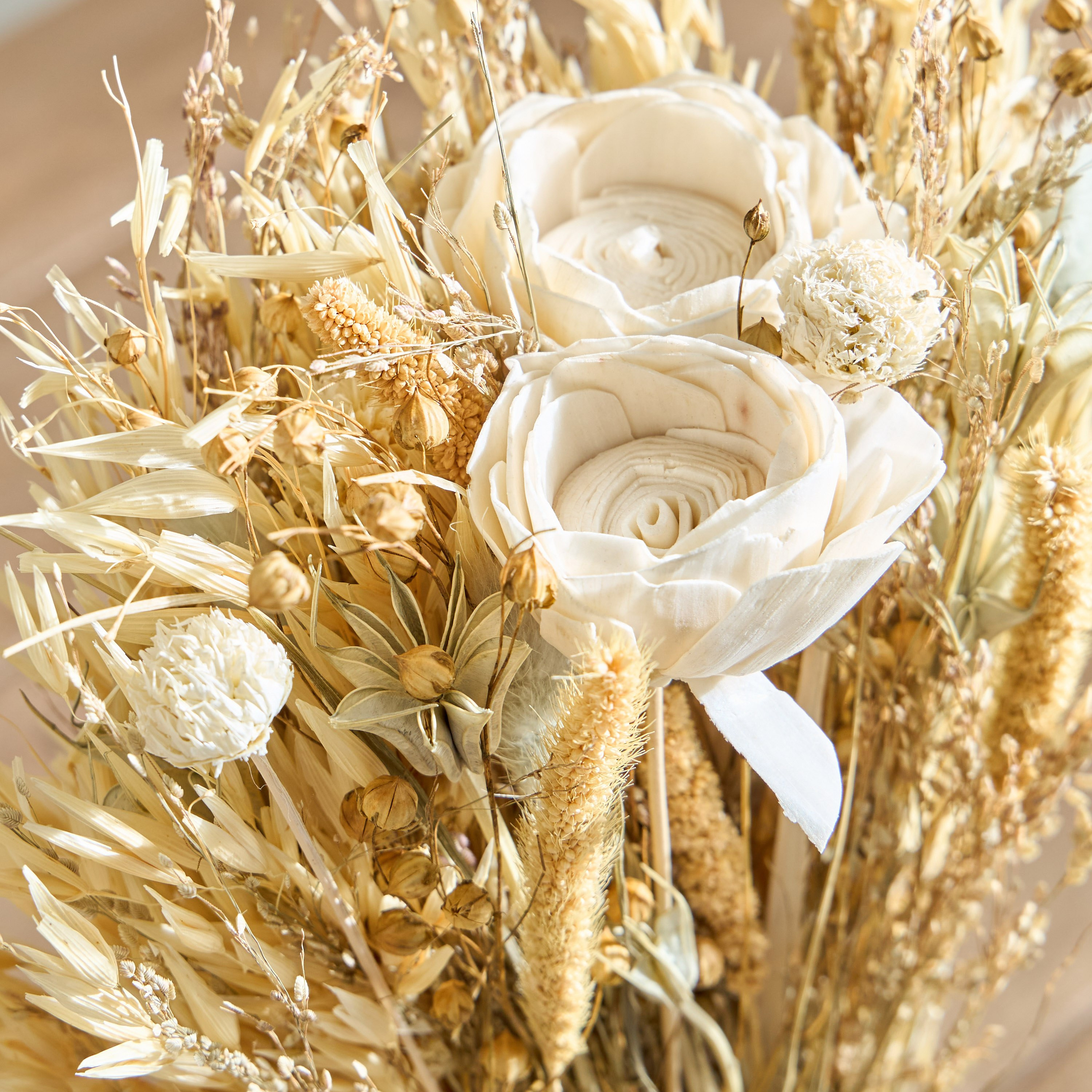 Miley Dried Flower Bouquet with Tissi Grass - 45 cm-hbxdecorandfurnishings-homeaccessories-artificialflowersandplants-image-2