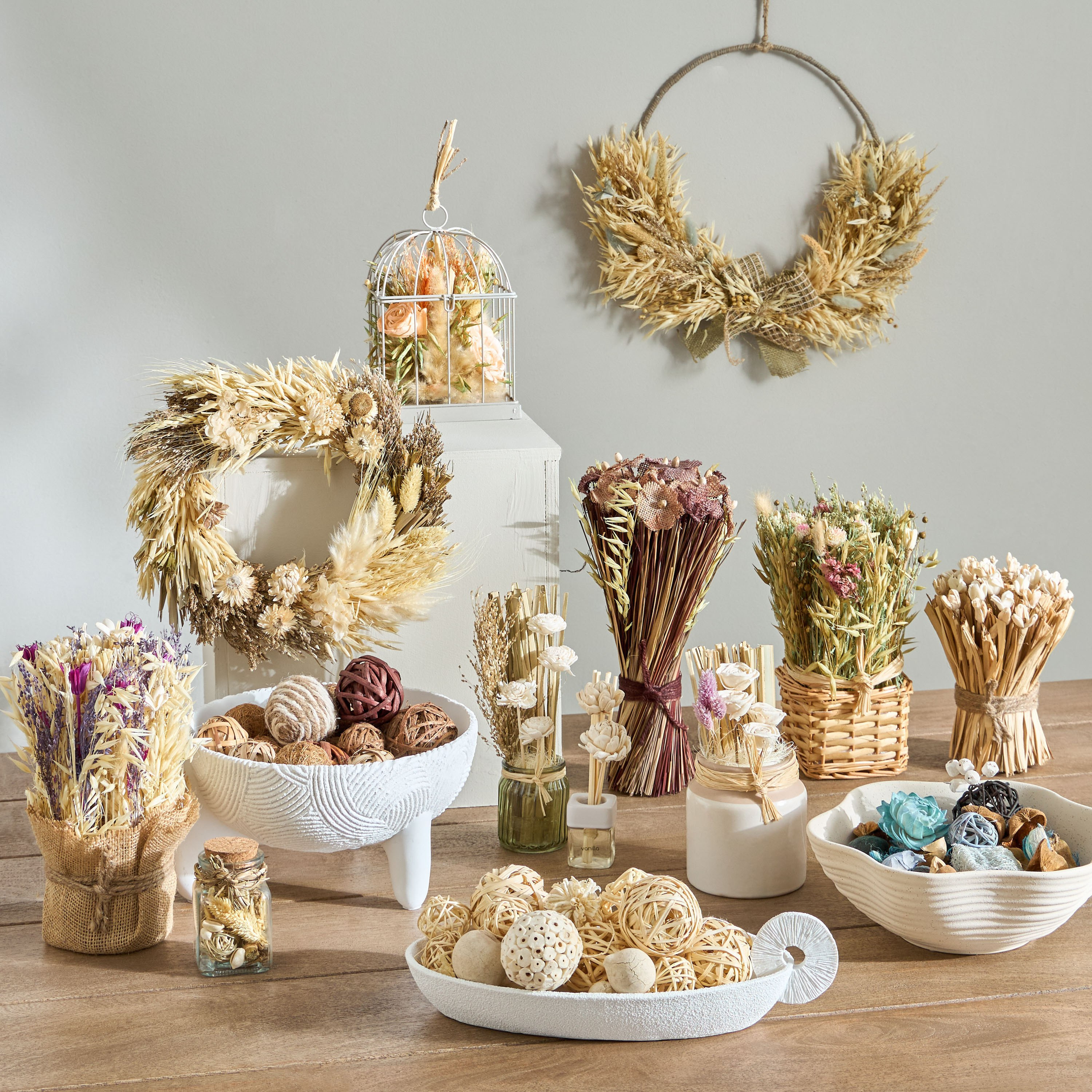 مزيج كرات مجففة طبيعية من مايلي - 10x10x20 سم-hbxdecorandfurnishings-homeaccessories-artificialflowersandplants-image-3