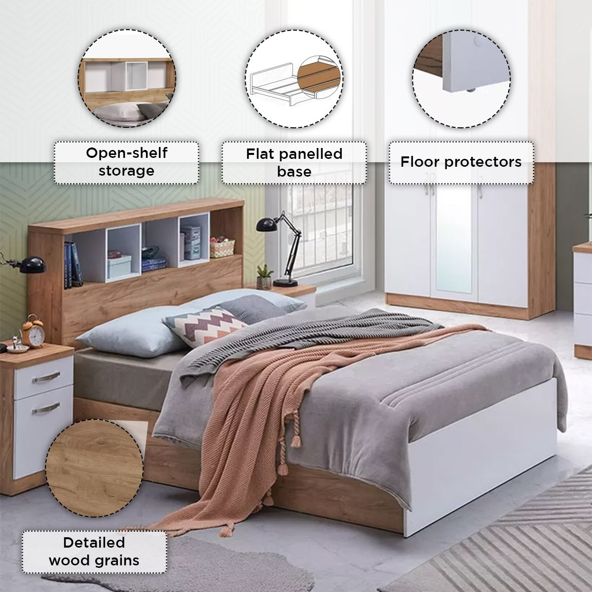 سرير فردي مع لوح رأسي بمساحة  تخزين من جونو - 90x200 سم-hbxfurniture-bedsandbedsets-beds-single-image-5