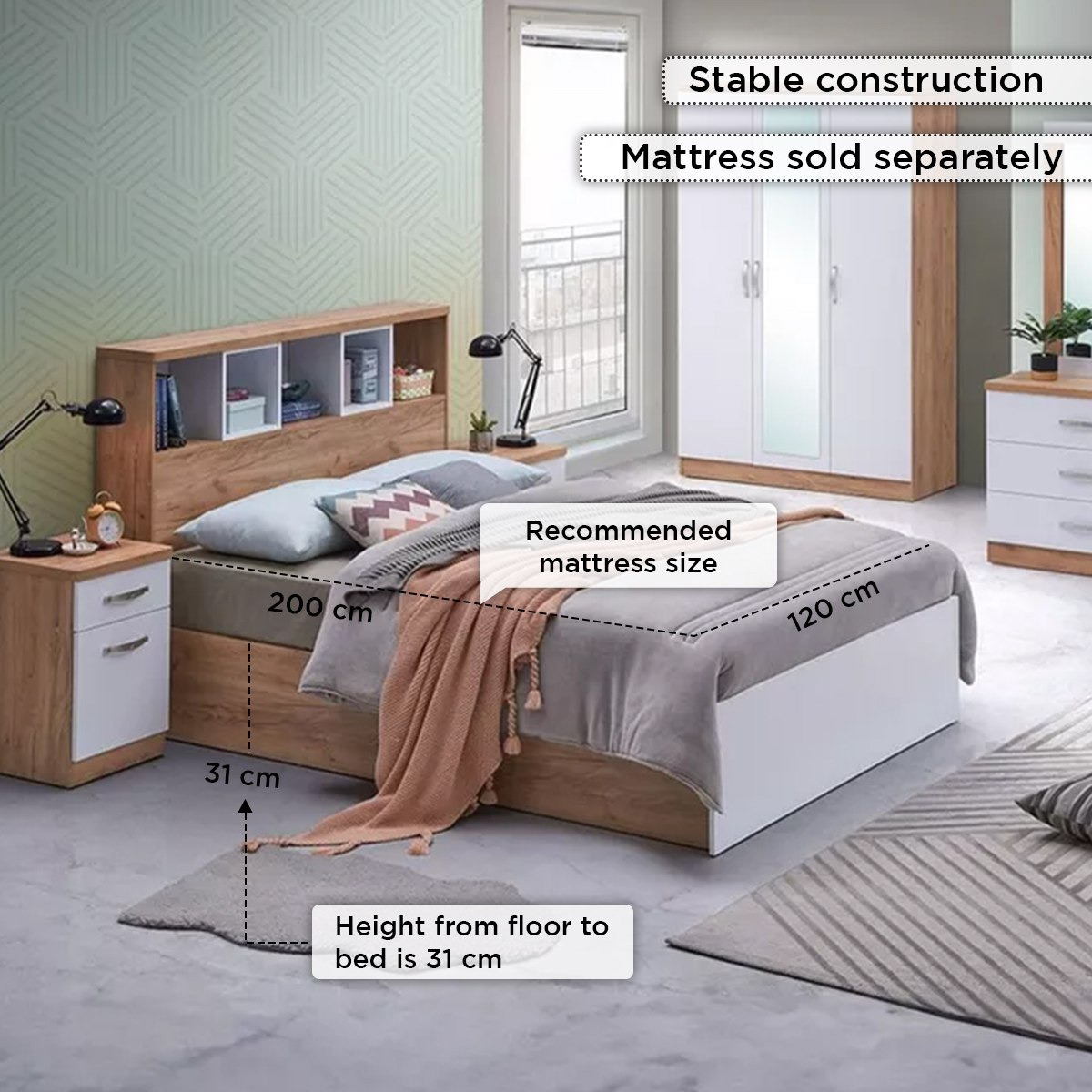 سرير توين مع لوح رأسي بمساحة  تخزين - جونو من موڤو - 120x200 سم-hbxbedroom-bedsandbedsets-beds-twin-image-6