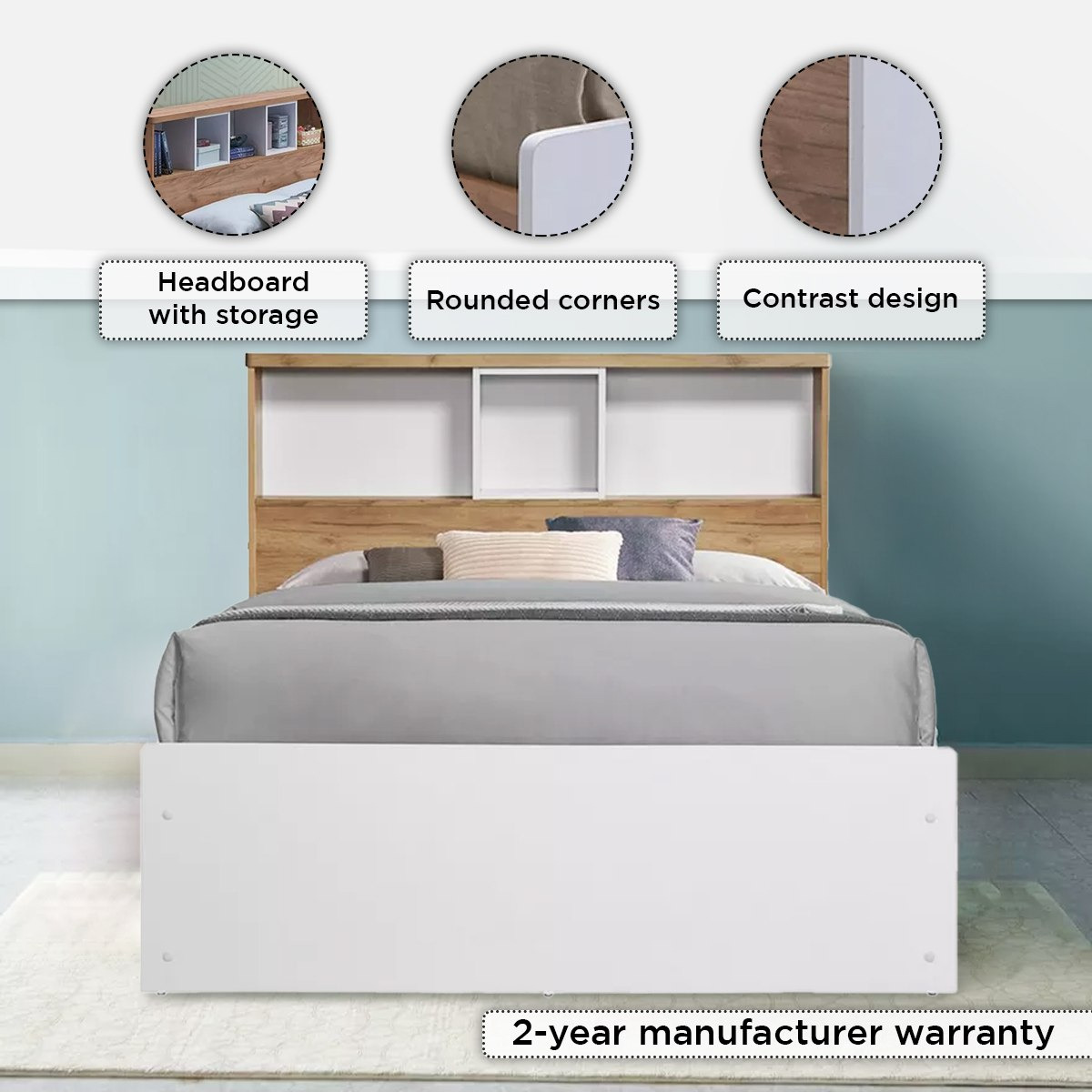 سرير توين مع لوح رأسي بمساحة  تخزين - جونو من موڤو - 120x200 سم-hbxbedroom-bedsandbedsets-beds-twin-image-4