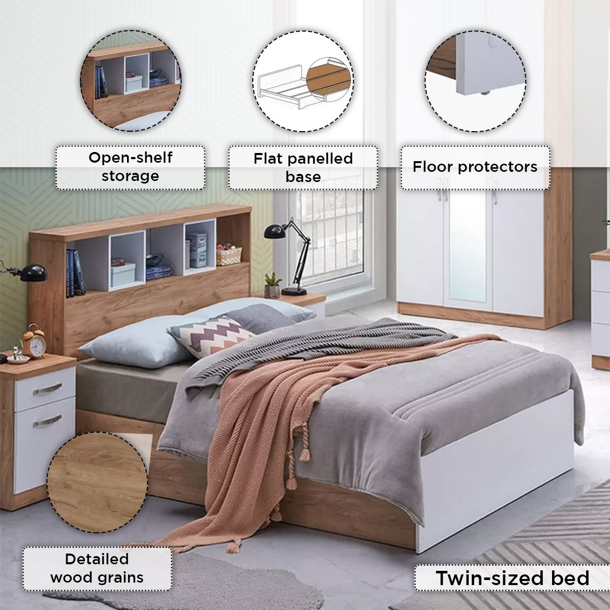 سرير توين مع لوح رأسي بمساحة  تخزين - جونو من موڤو - 120x200 سم-hbxbedroom-bedsandbedsets-beds-twin-image-5