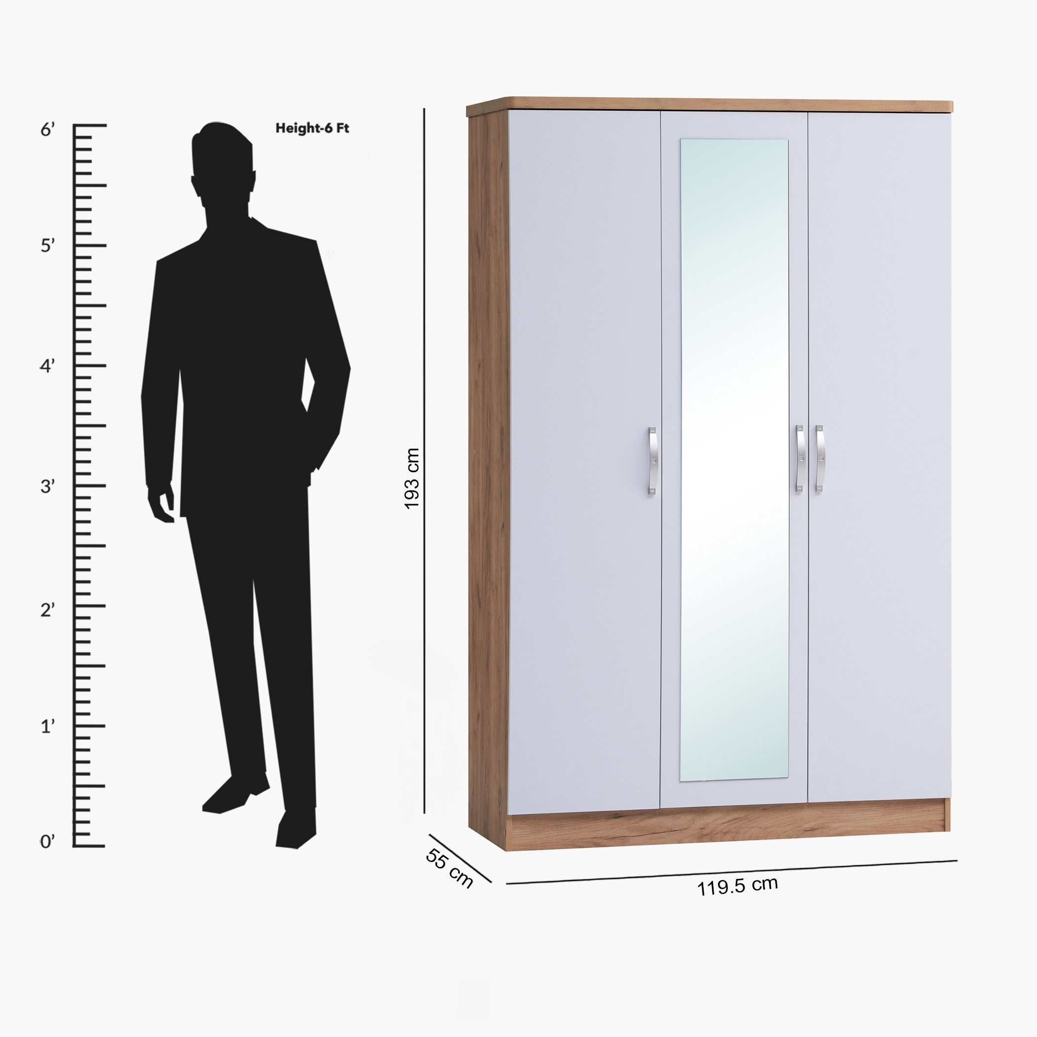خزانة ملابس 3 أبواب مع مرآة - جونو من موڤو-hbxfurniture-wardrobes-image-9