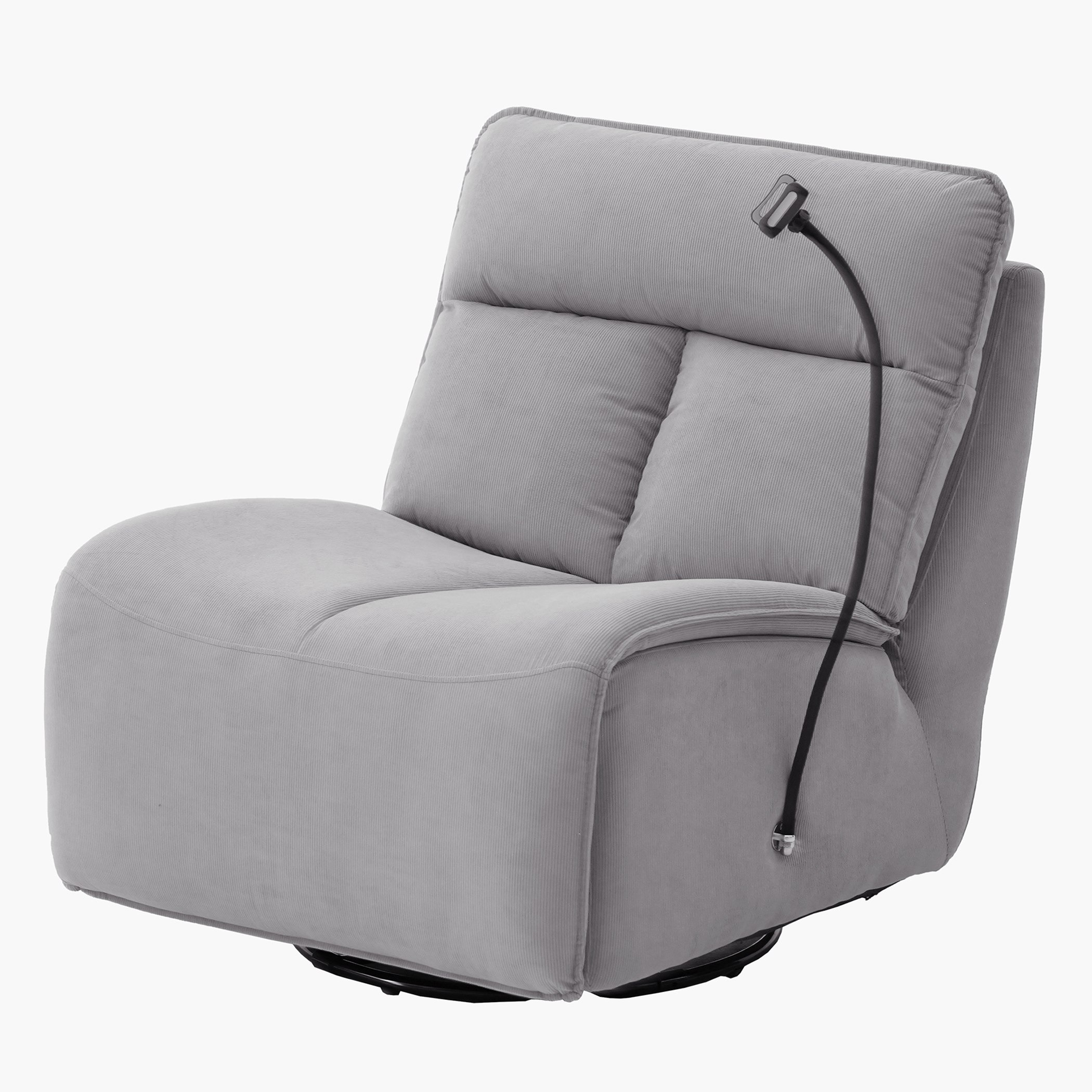 كرسي استرخاء للألعاب دوّار وهزّاز قابل للضبط بمساند ذراعين وحامل من دودو-hbxfurniture-sofasandarmchairs-reclinersofas-image-3