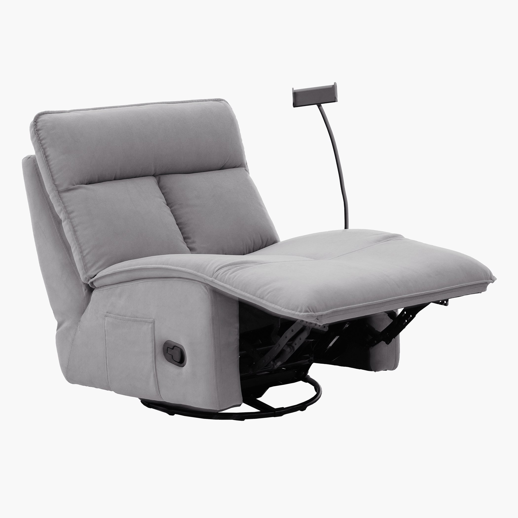 كرسي استرخاء للألعاب دوّار وهزّاز قابل للضبط بمساند ذراعين وحامل من دودو-hbxfurniture-sofasandarmchairs-reclinersofas-image-7